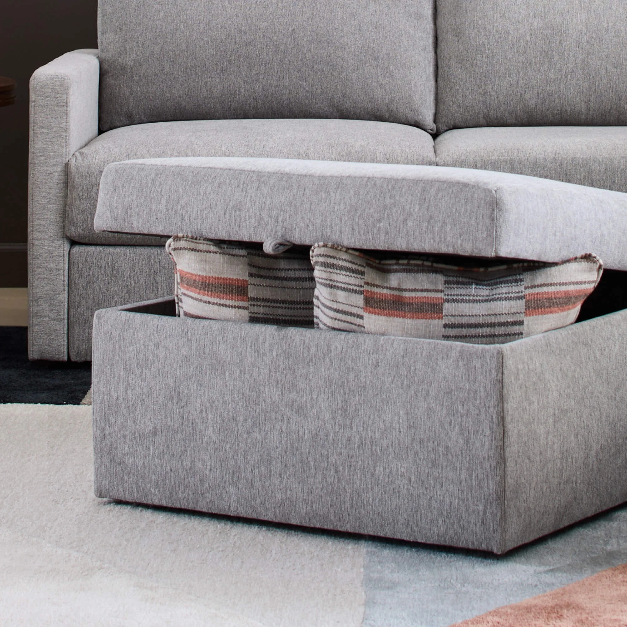 Flex Ottoman with Storage - Pebble