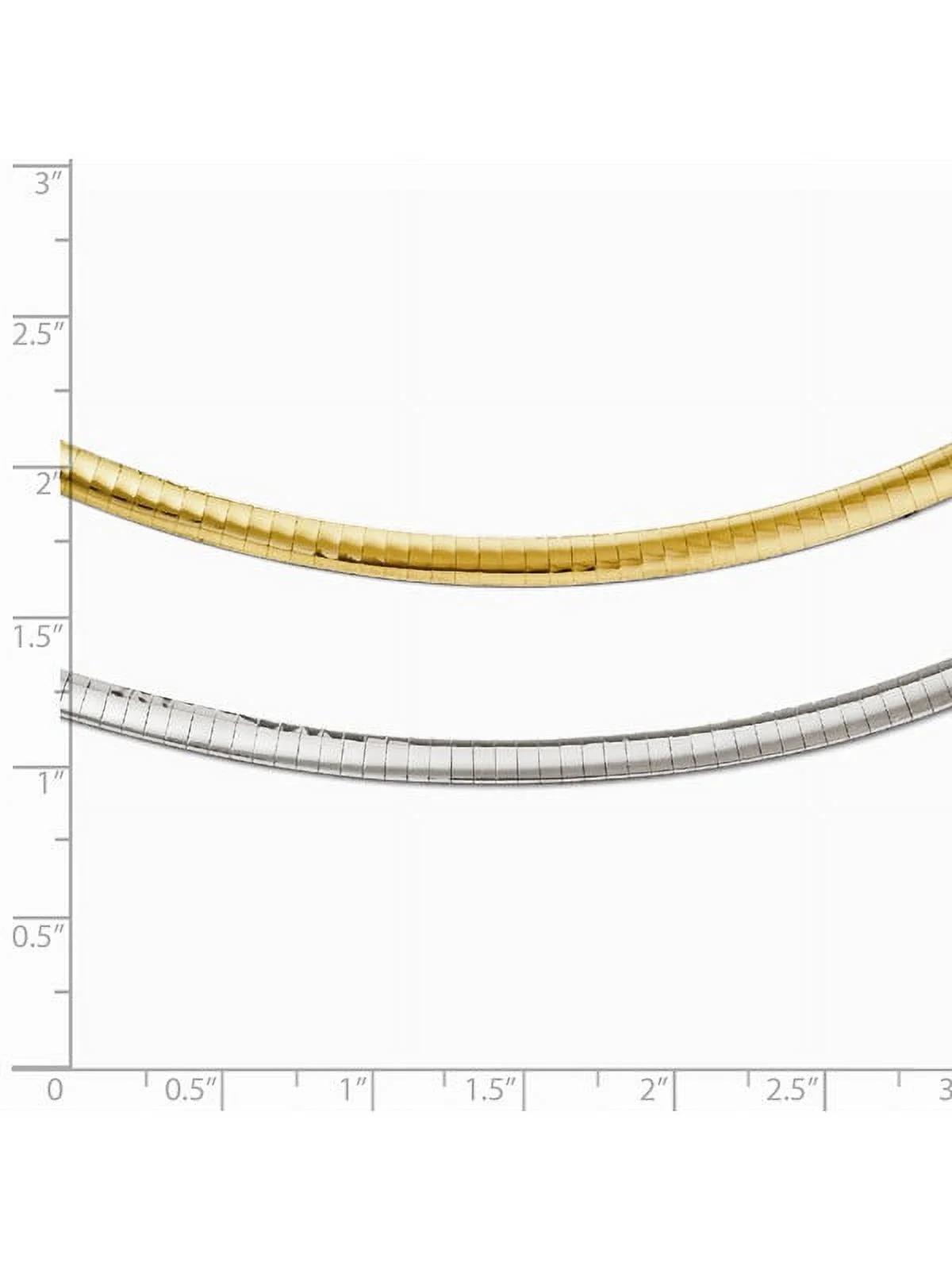 14k Multi-Tone Gold Lightweight Reversible Omega Chain Necklace