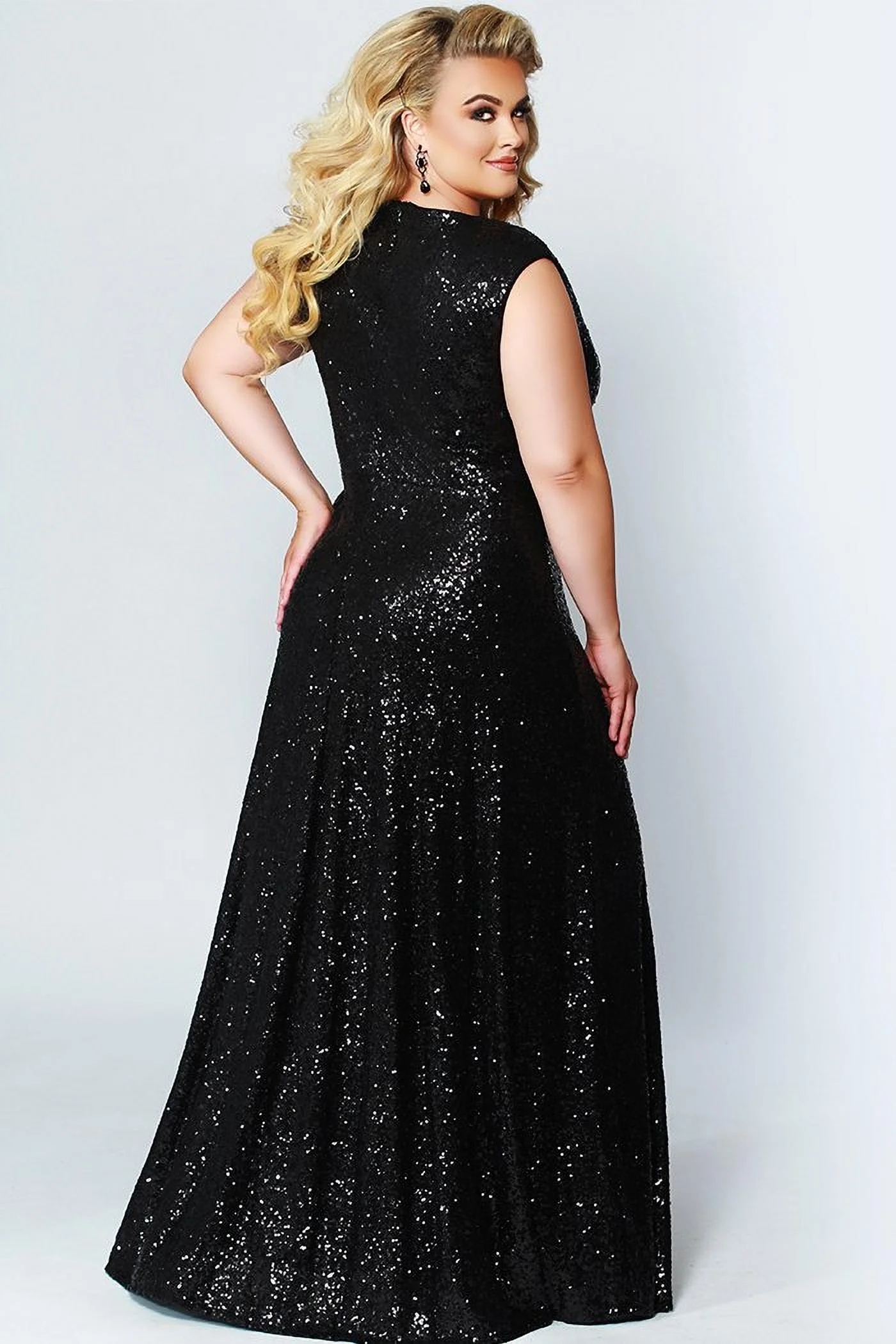 Sequins Plus Size Long Formal  Gown for Prom, Evening or Bridesmaid