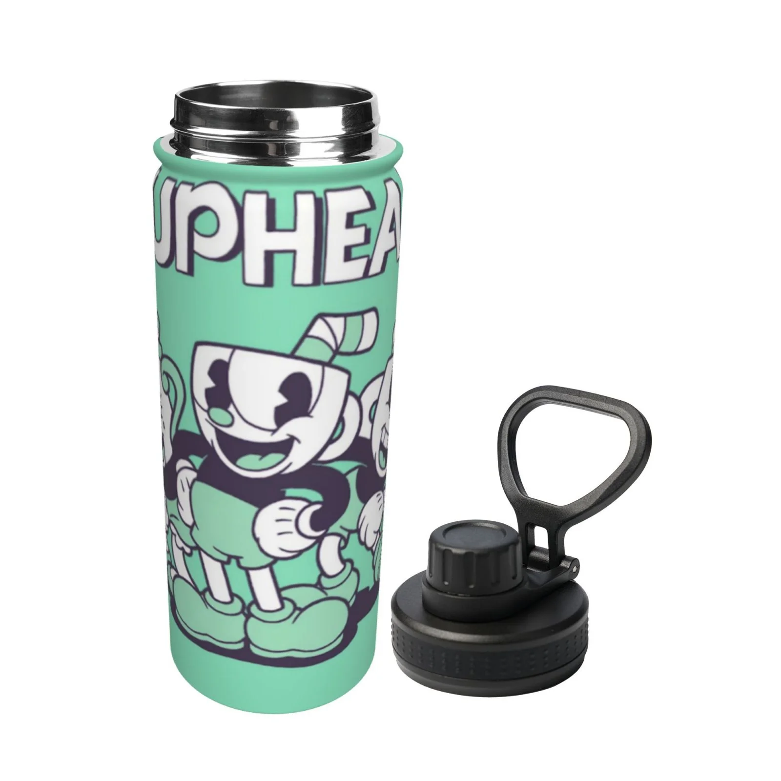 Cuphead The Delicious Last Course Sports Insulated Water Bottles Kettle Stainless Steel Portable Cup18OZ For Travel Gym School