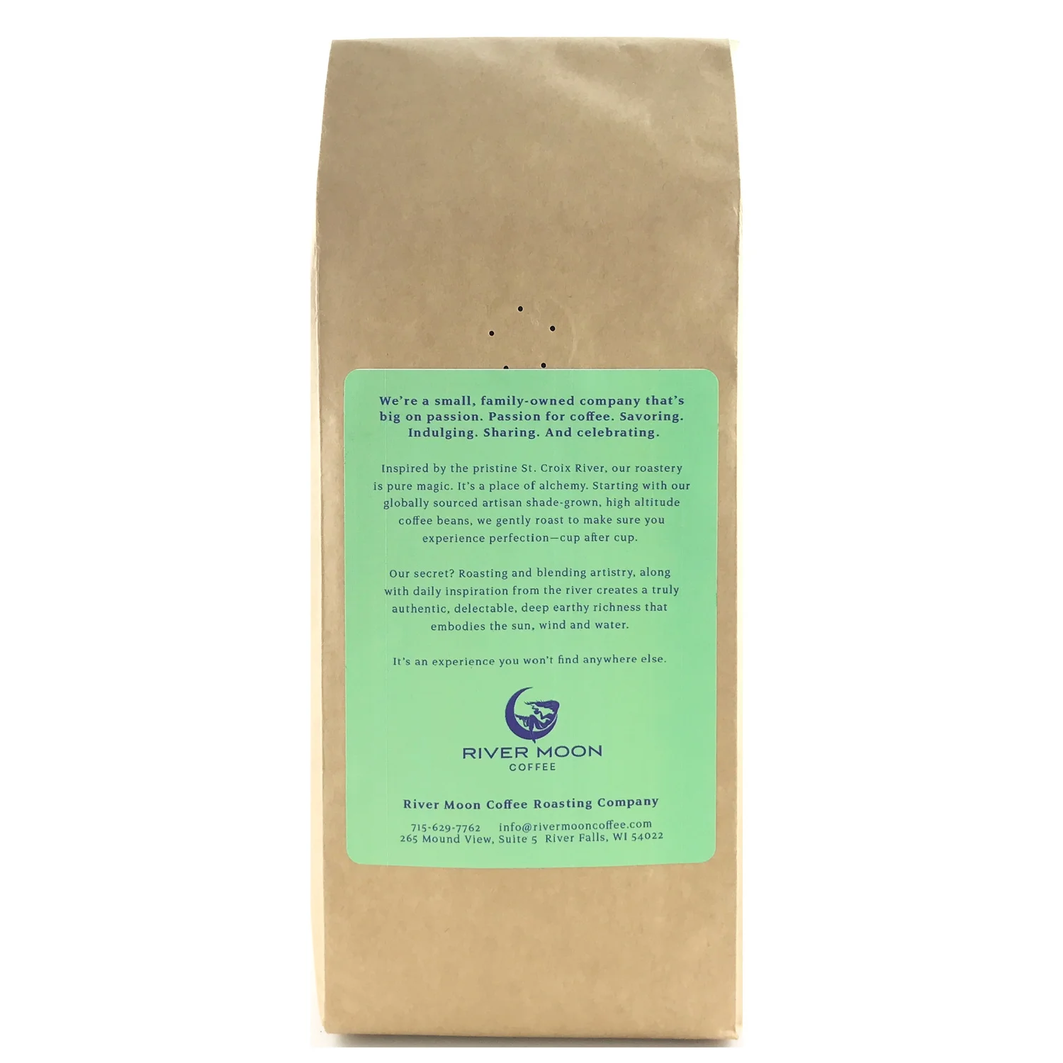 River Moon Coffee, Kona Waves Whole Bean Medium Roast Coffee, 16 oz., Kona Hawaiian Coffee Blend, 1 Pound, 100% Arabica