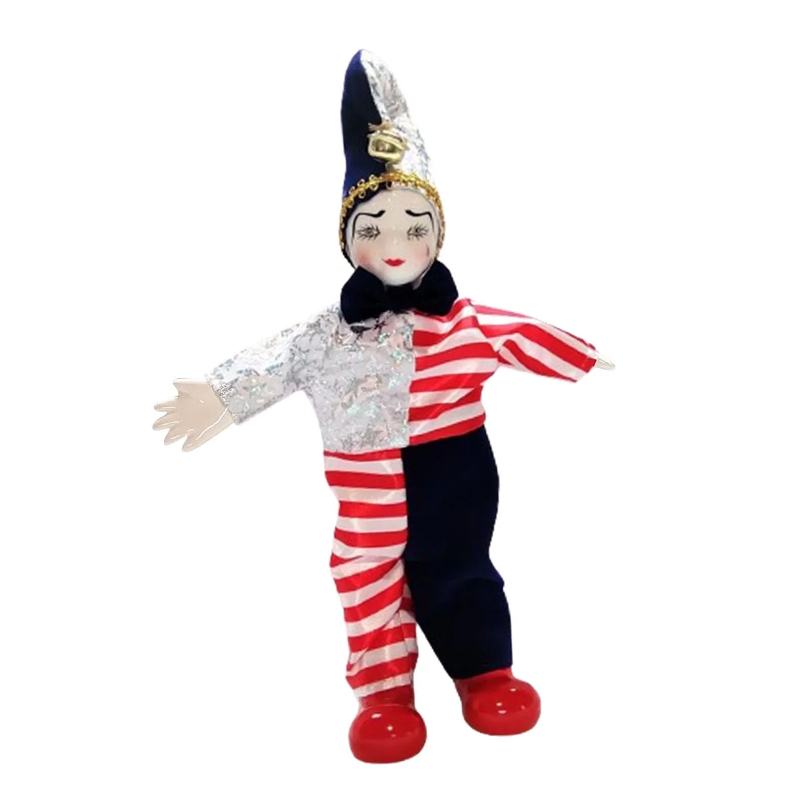 STARTIST Clown Doll Harlequin Doll Antique Doll Collections Toy, 9.84'' Funny Movable Joint Jester Doll for Festival Birthday Souvenir