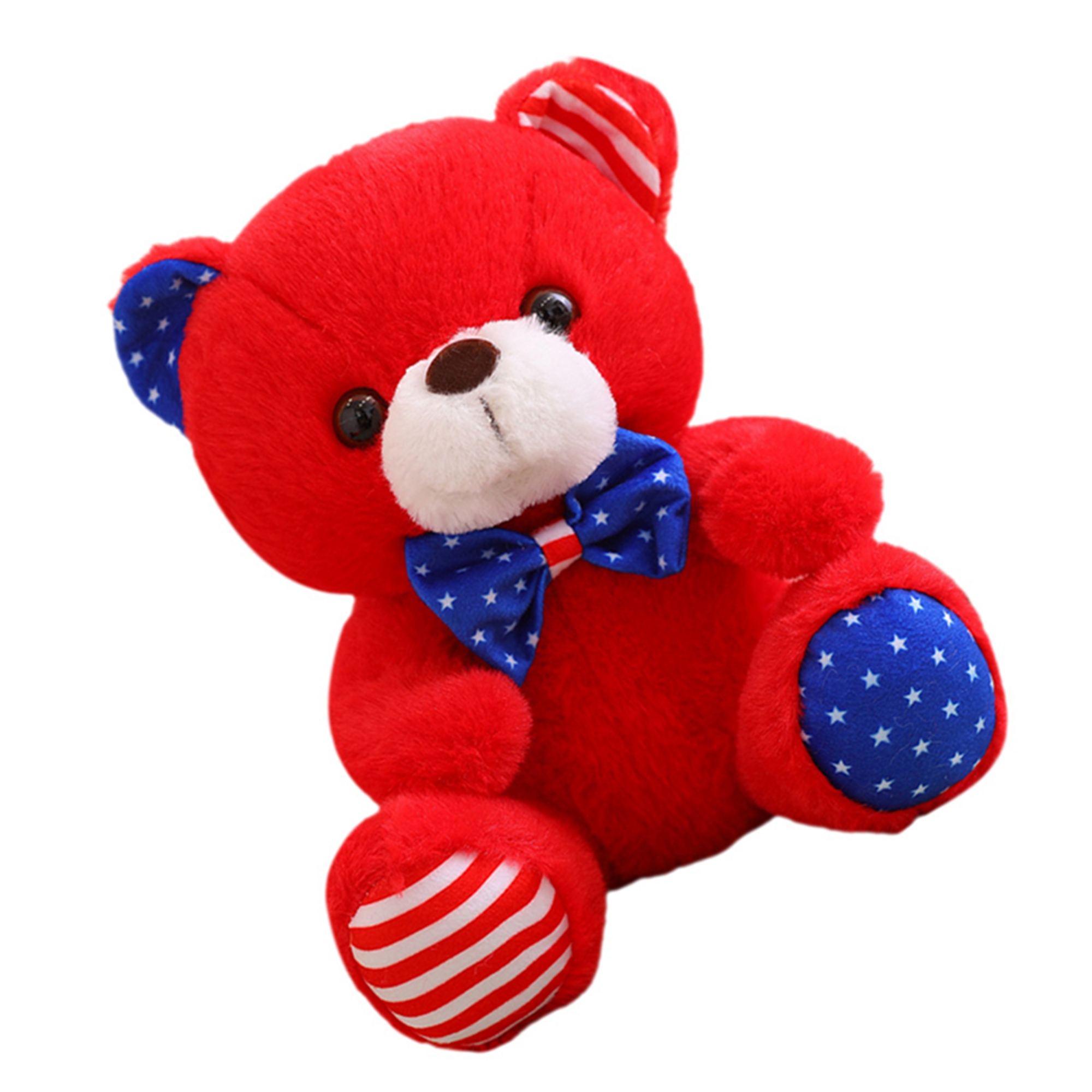 25CM Kids Plush Toys Patriotic Teddy Bear Doll 4th of July Home Party Decoration Stuffed Animal Birthday Gift