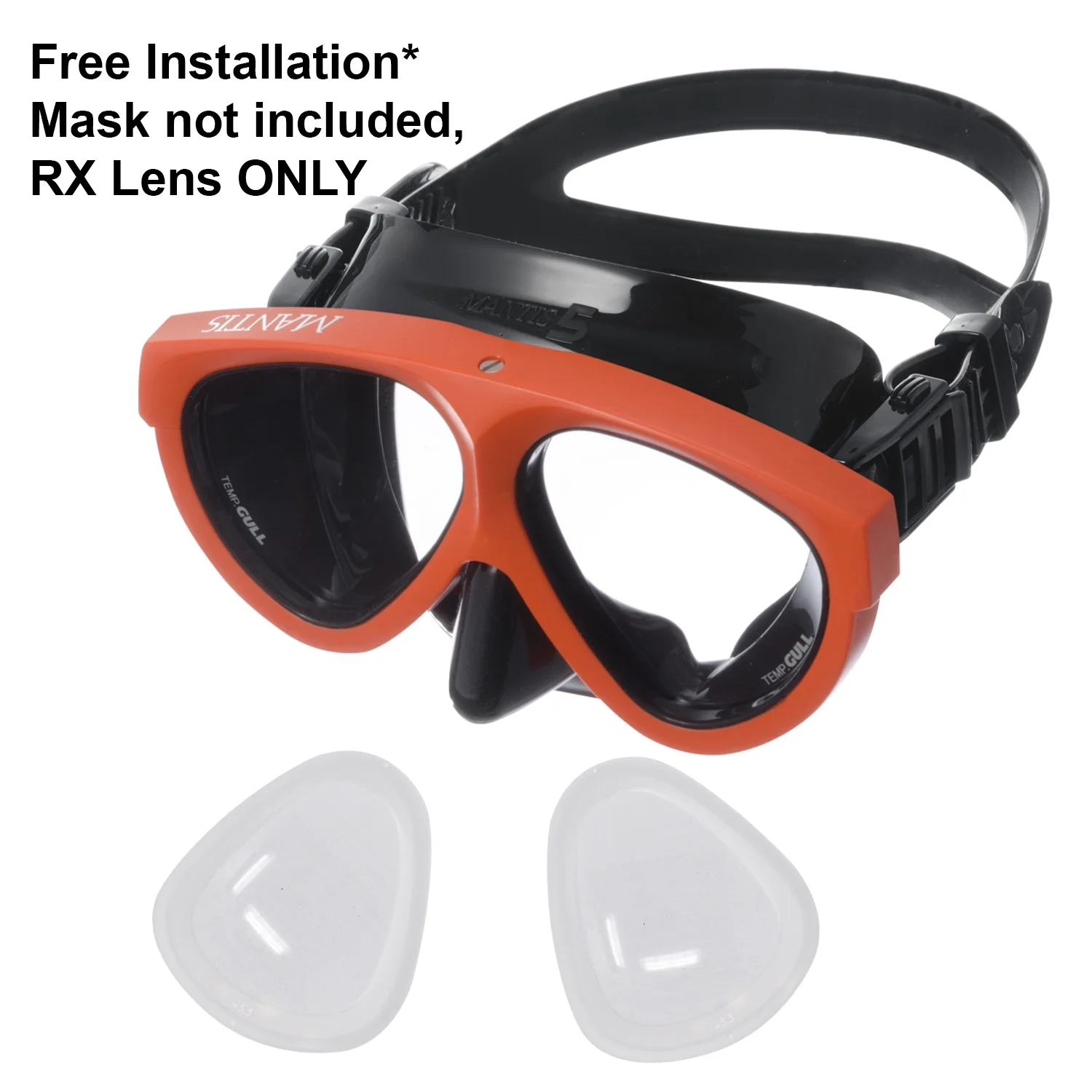 Palantic RX Nearsighted Lens for Gull Mantis 5 Dive Mask, -5.5