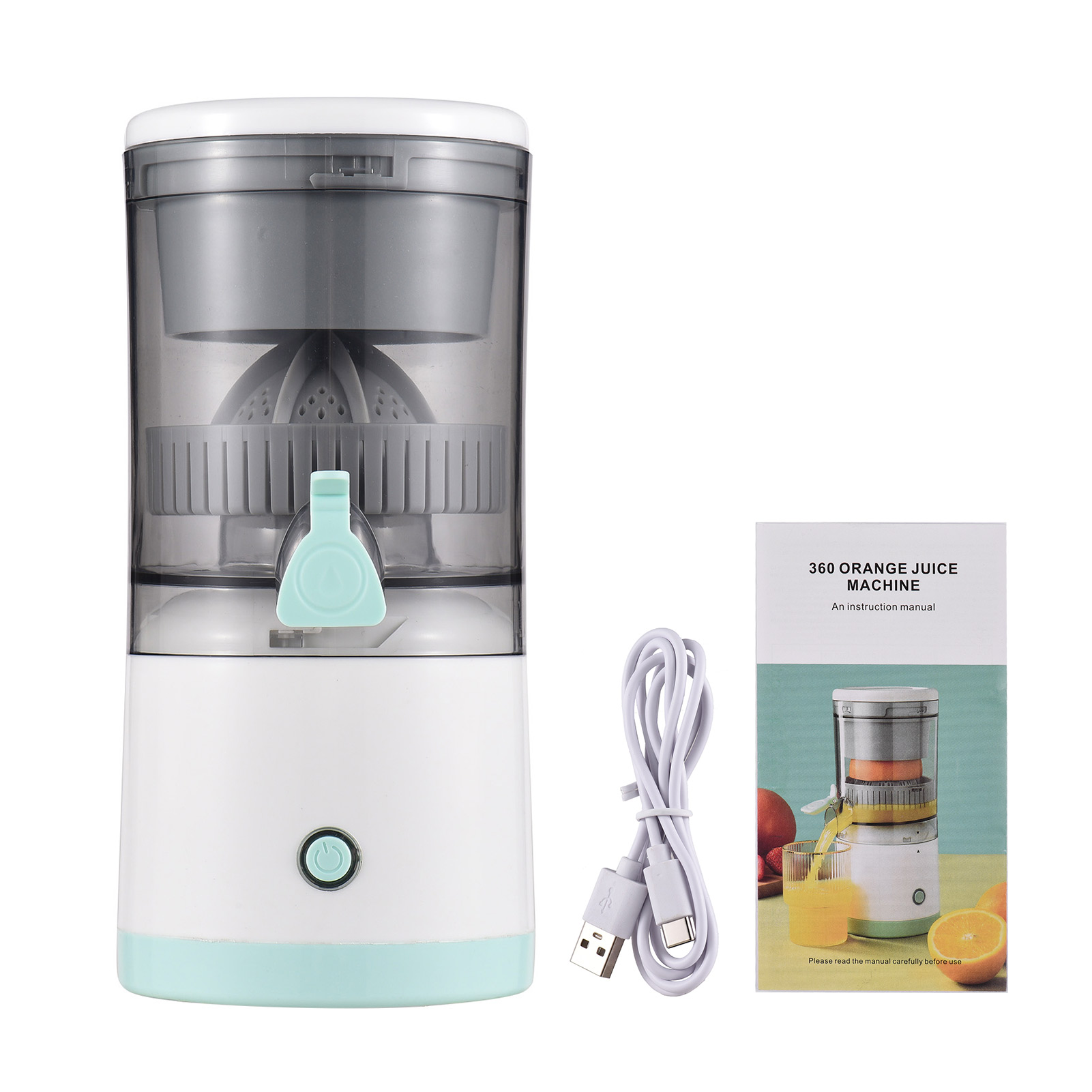 Electric Orange Juice Squeezer Hands Free Portable Citrus Juicer for Orange Lemon Tomato Grape USB Powered Detachable &Washable