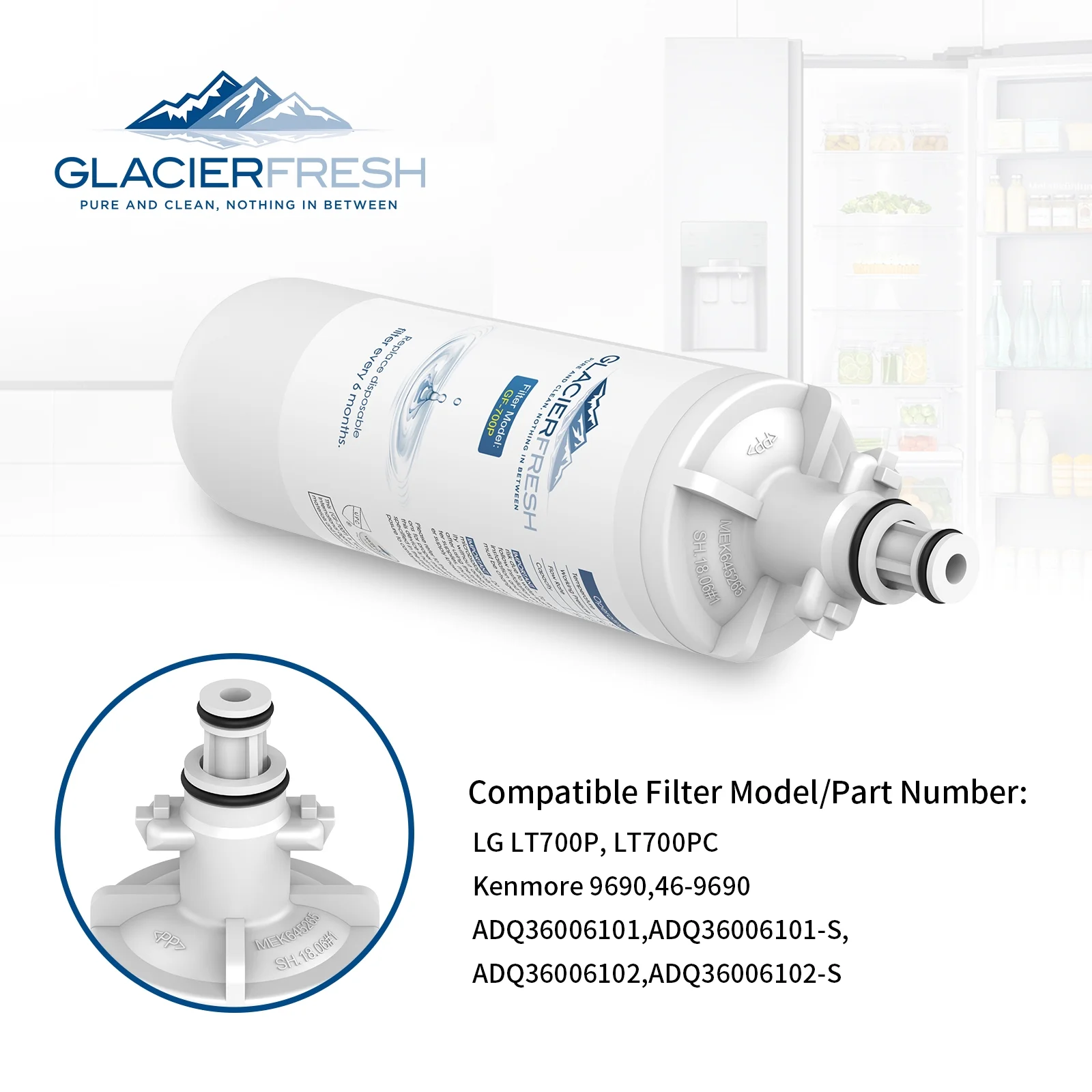 GLACIER FRESH for LT700P Refrigerator Water Filter and LT120F Air Filters, 3 Packs
