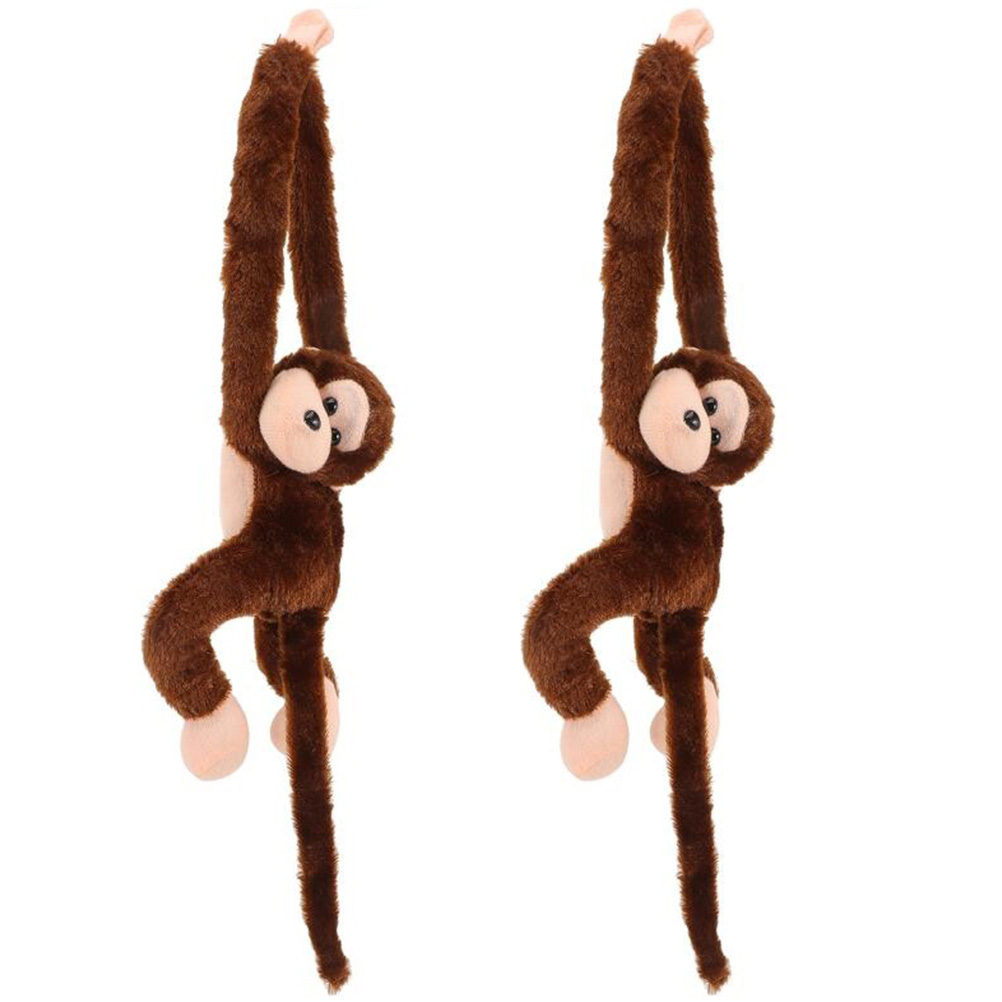 2pcs Plush Monkey Toys Curtain Decorations Long Arm Tail Hanging Monkey Dolls