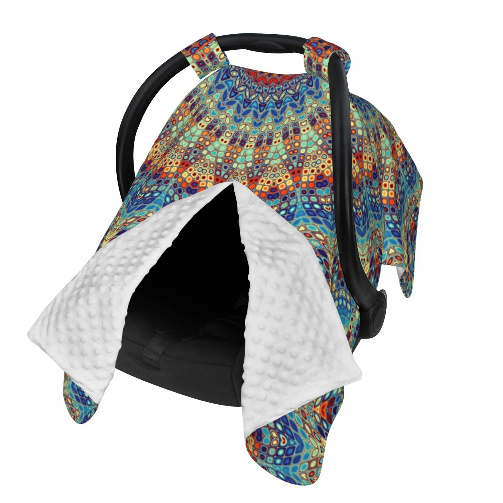Adobk Multi-Use Carseat Canopy Cover - Breathable Breastfeeding Covers,Car Seat Covers For Babies,Stroller Canopy Cover (Round Mandala)