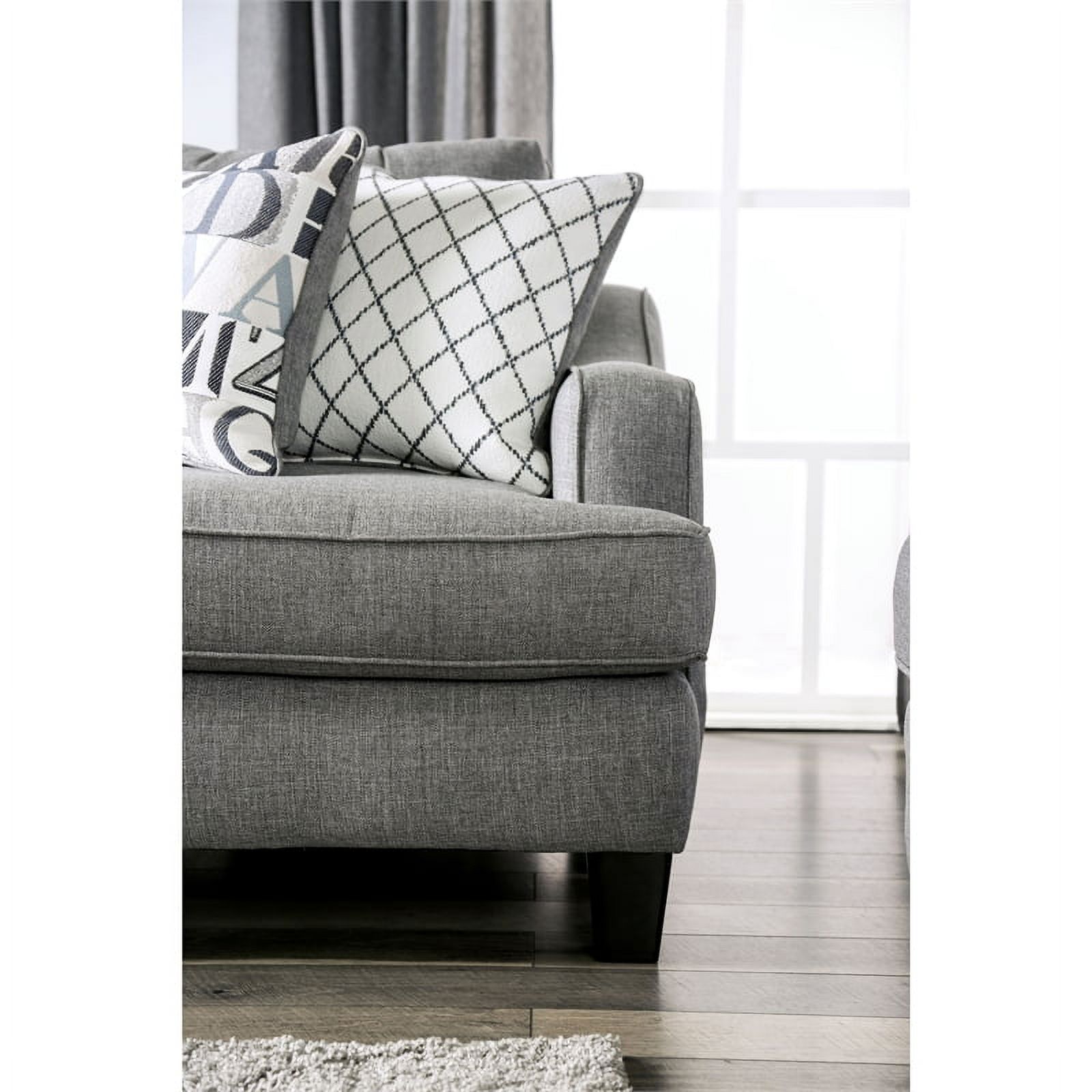 Furniture of America Tammie Transitional Fabric 3-Piece Sofa Set in Bluish Gray