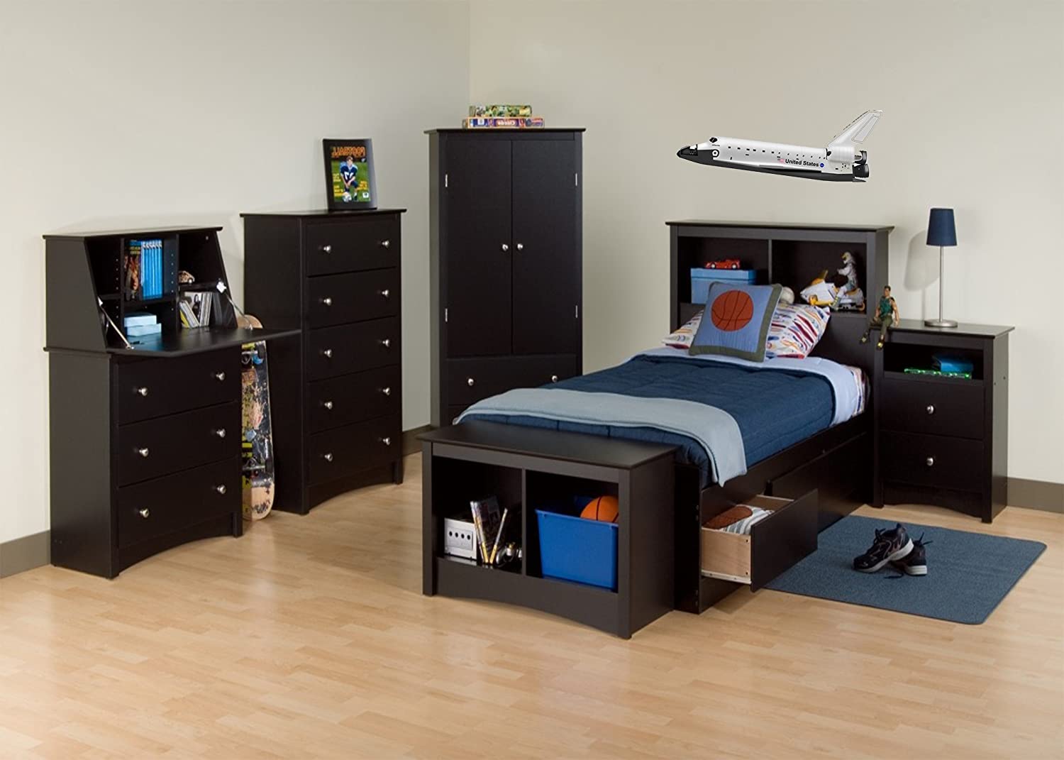 Rogue River Tactical Large NASA Space Shuttle Ship Aircraft Wall Decal Sticker Boys Bedroom Airplane Wall Decor Decoration Peel and Stick Kids Room