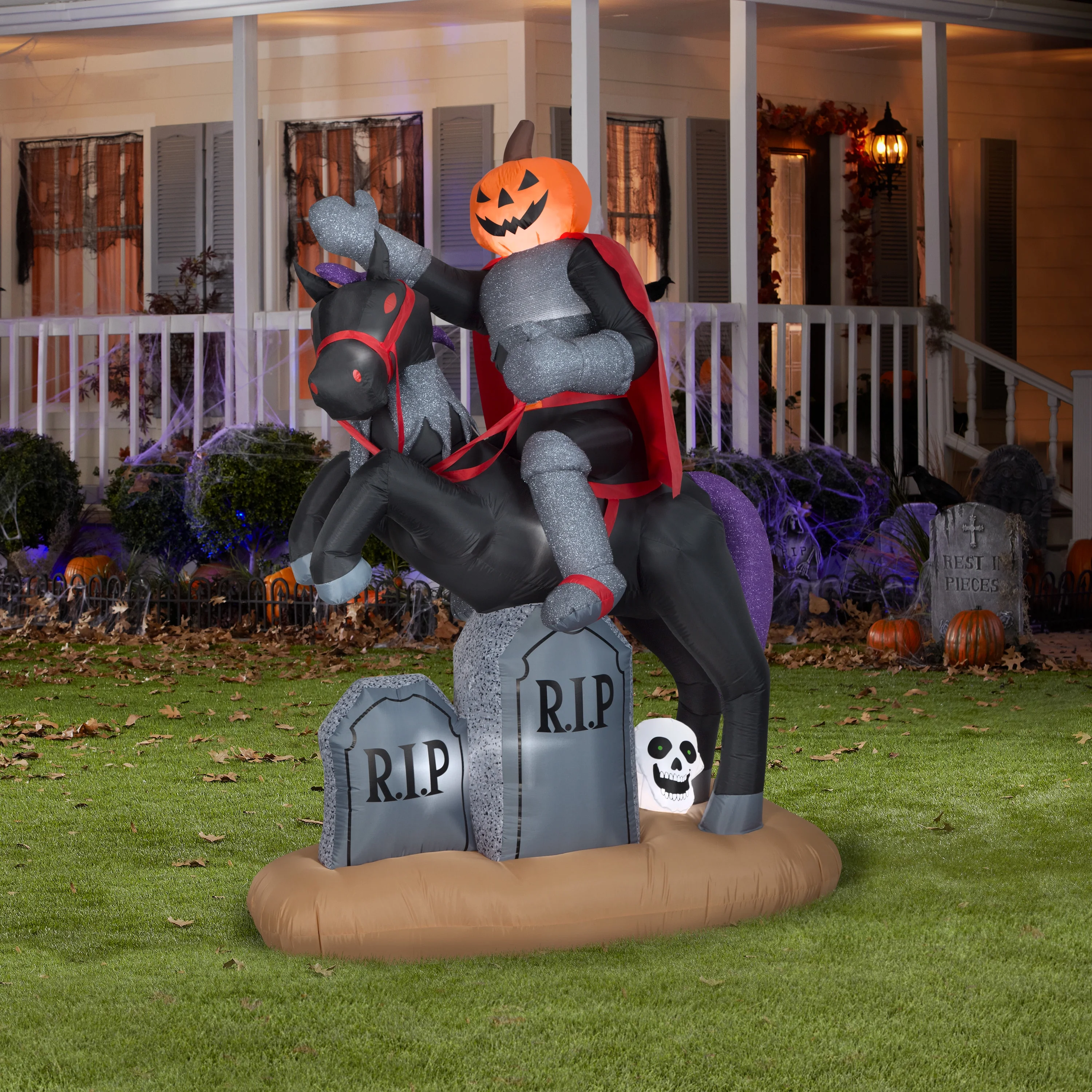 Airblown Inflatable Horseman on Tombstone, 7'