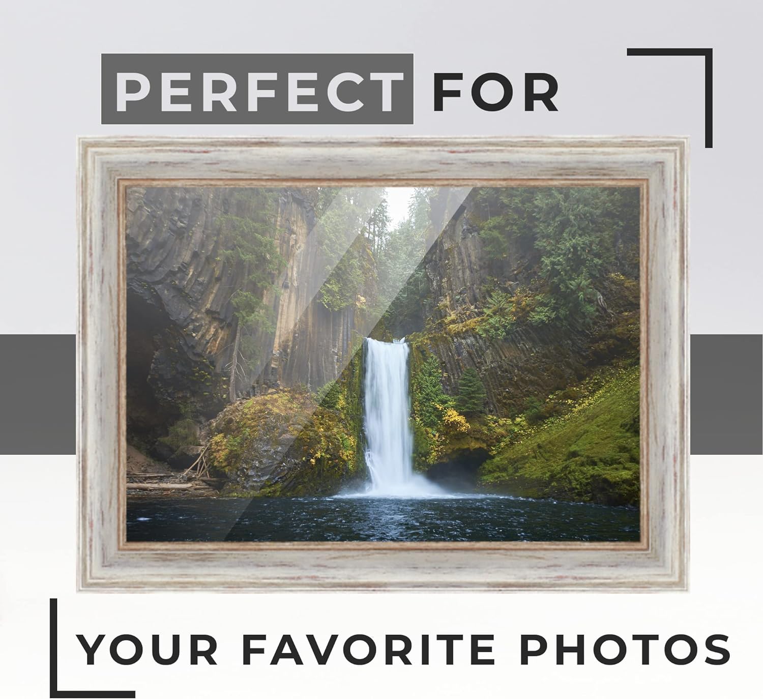 16X12 Frame White Real Wood Picture Frame Width 1.75 Inches | Interior Frame Depth 0.5 Inches | Charleston White Modern Photo Frame Complete With UV , Foam Board Backing & Hanging Hardware