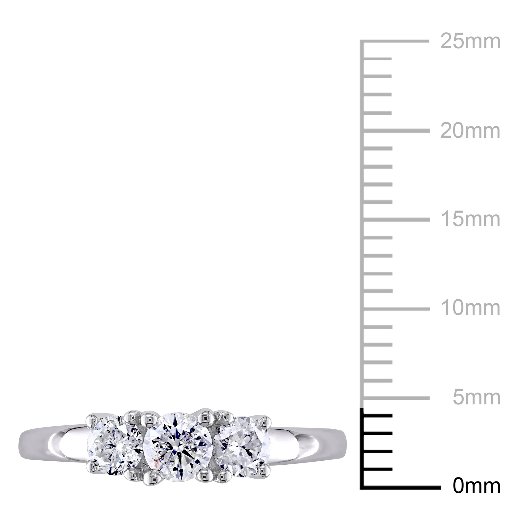 Miabella Women's 1/2 Carat T.W. Certified Diamond 3-Stone Engagement Ring in 14kt White Gold