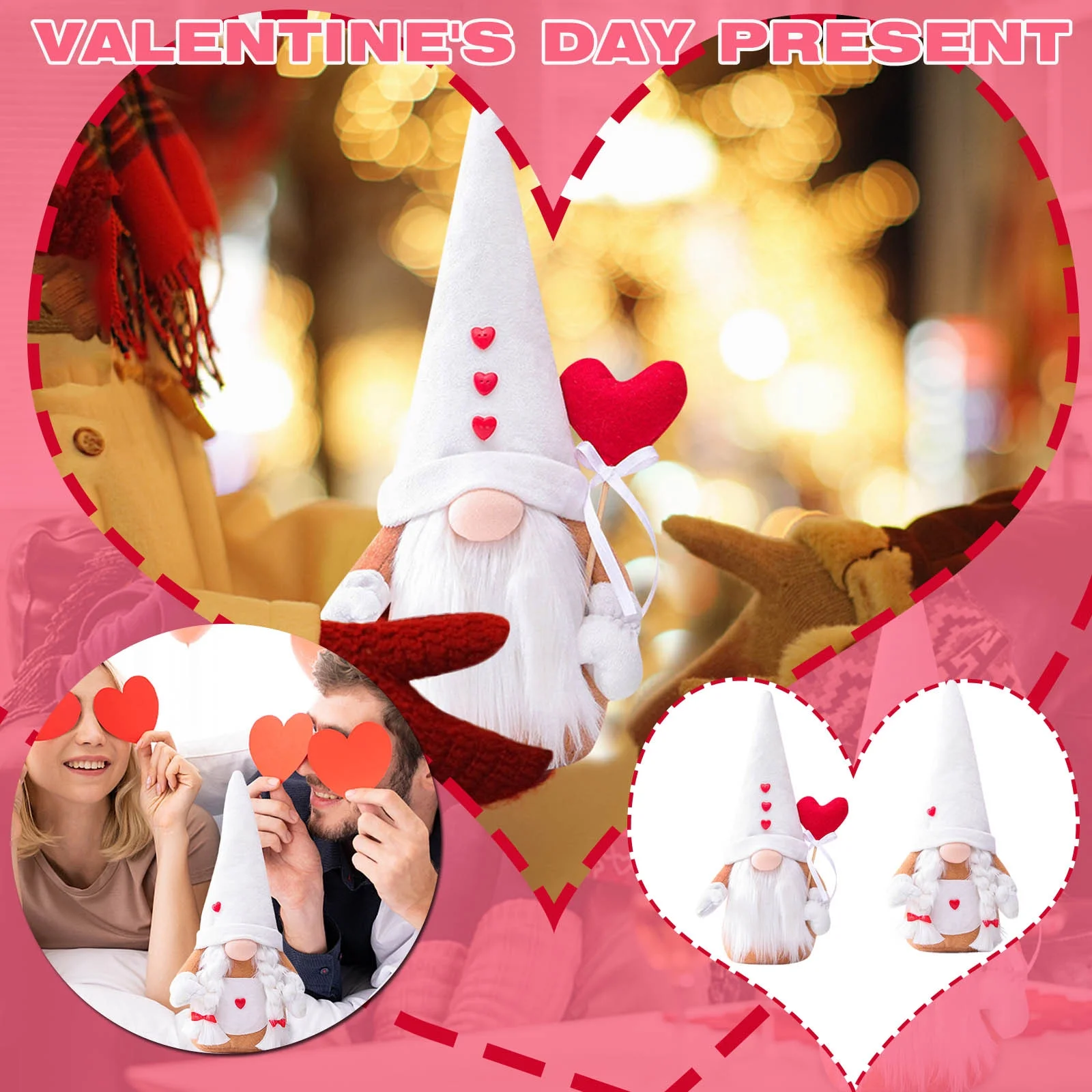 K2so Ornament Colorful Ornament Set Doll Valentine's Decoration Doll Doll Day Love 2PCS Decoration Decoration & Hangs Concrete Yard Statues Easter Decorations for The Home Indoor