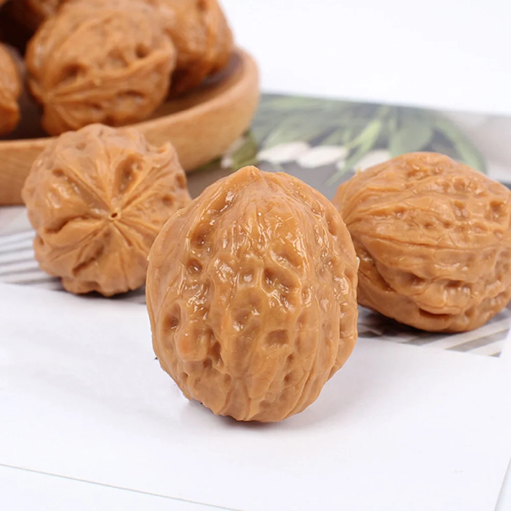 6 Pcs Miniature Doll House Ornament Artificial Walnuts Lifelike Decoration Decorations Ornaments for Home Models