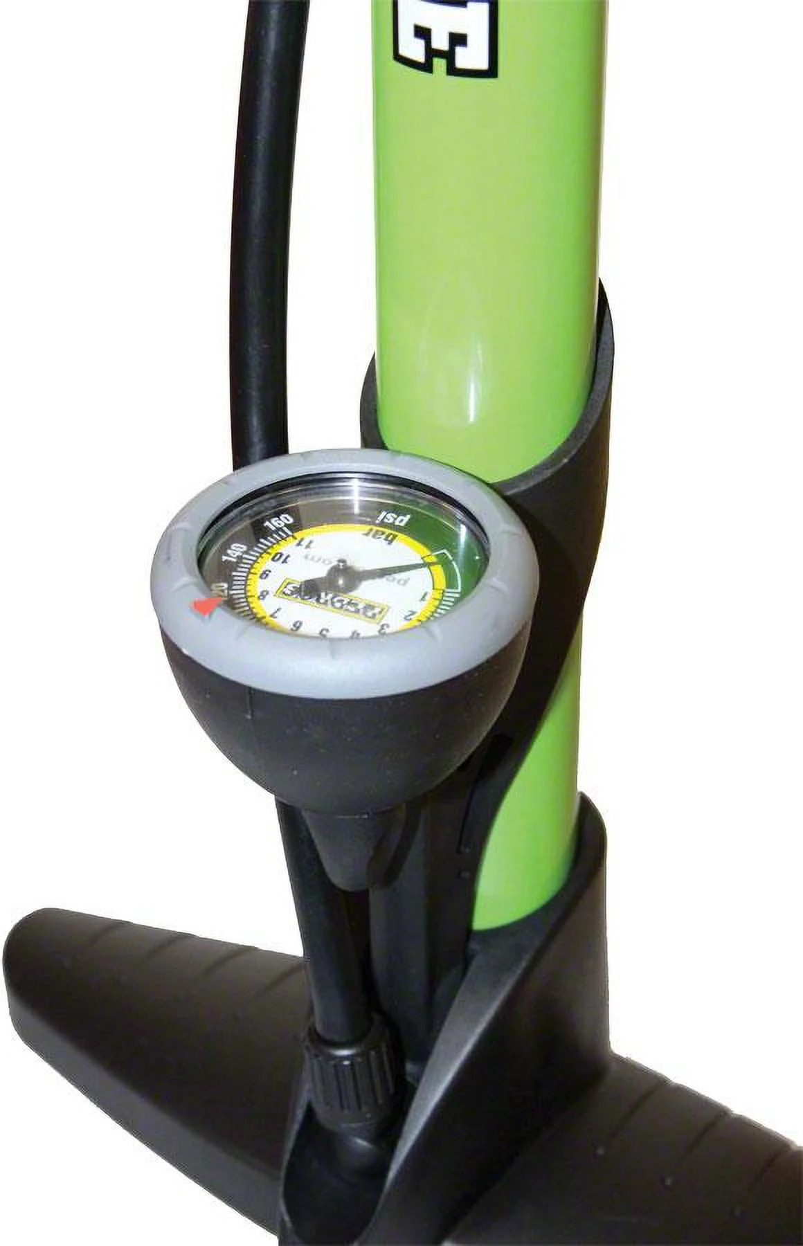 Pedros Domestique Bike Floor Pump TwinValve w/ Gauge 120 PSI Green