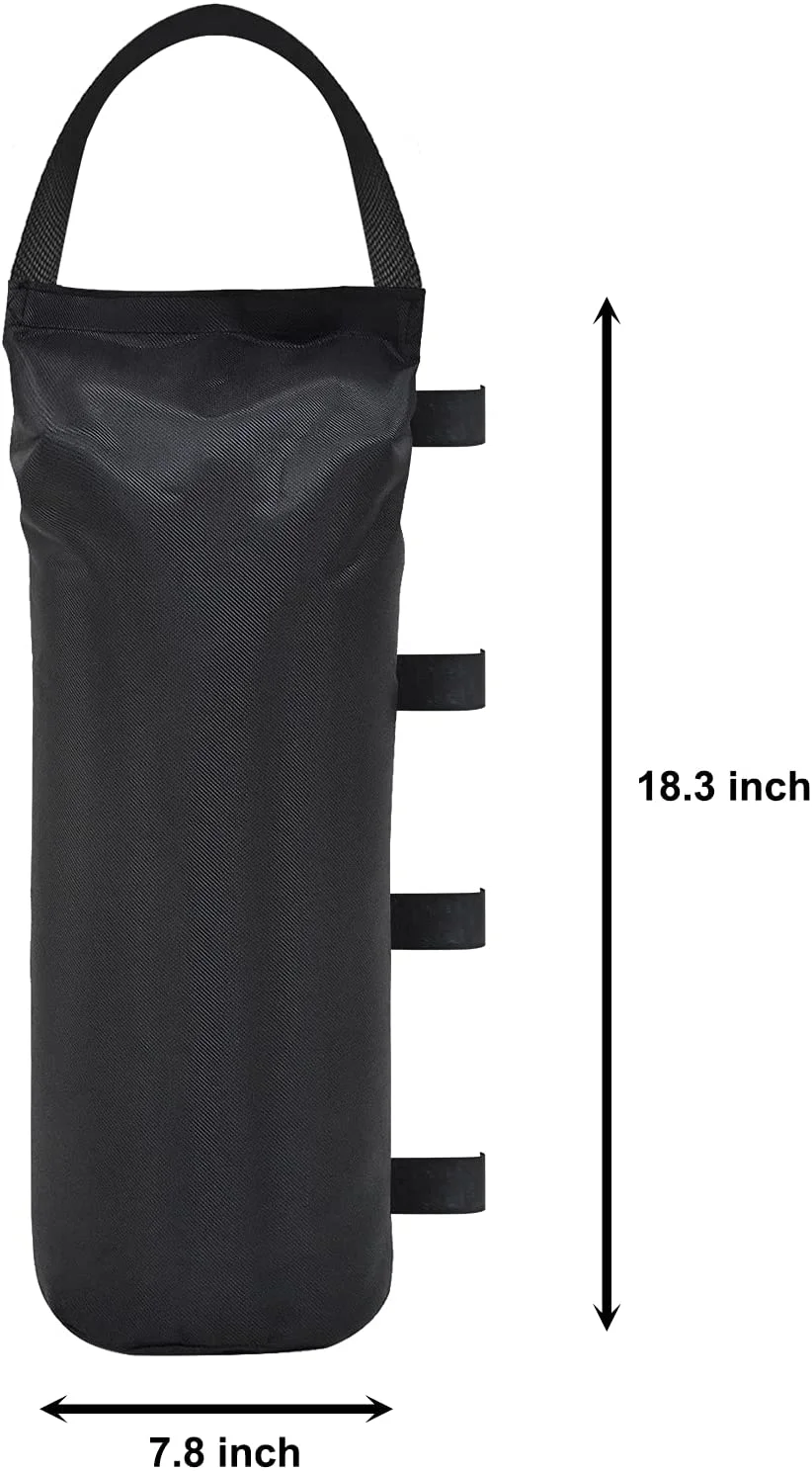 Weight Capacity 112 LBS Extra Large Pop up Canopy Weights Sand Bags,for Ez Pop up Canopy Tent Outdoor Instant Canopies, 4-Pack,Black (Without Sand)