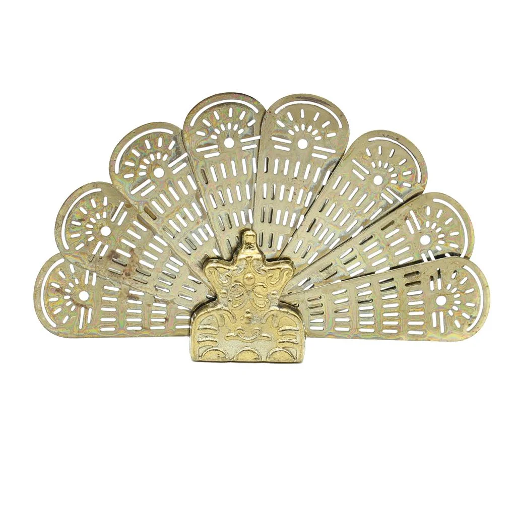 Miniature Dollhouse 1:12 Scale Metal Peacock Fan Fireplace Screen