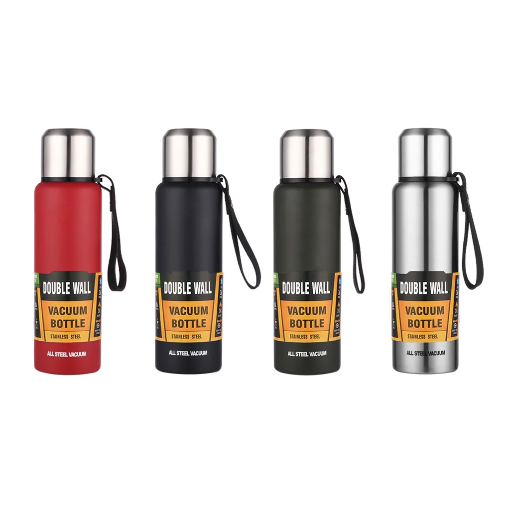 Large Capacity Water Bottle For Tea Portable Thermal Mug Stainless Cup Sport Cycling Vacuum Flask Insulated 500ml Green 750ml