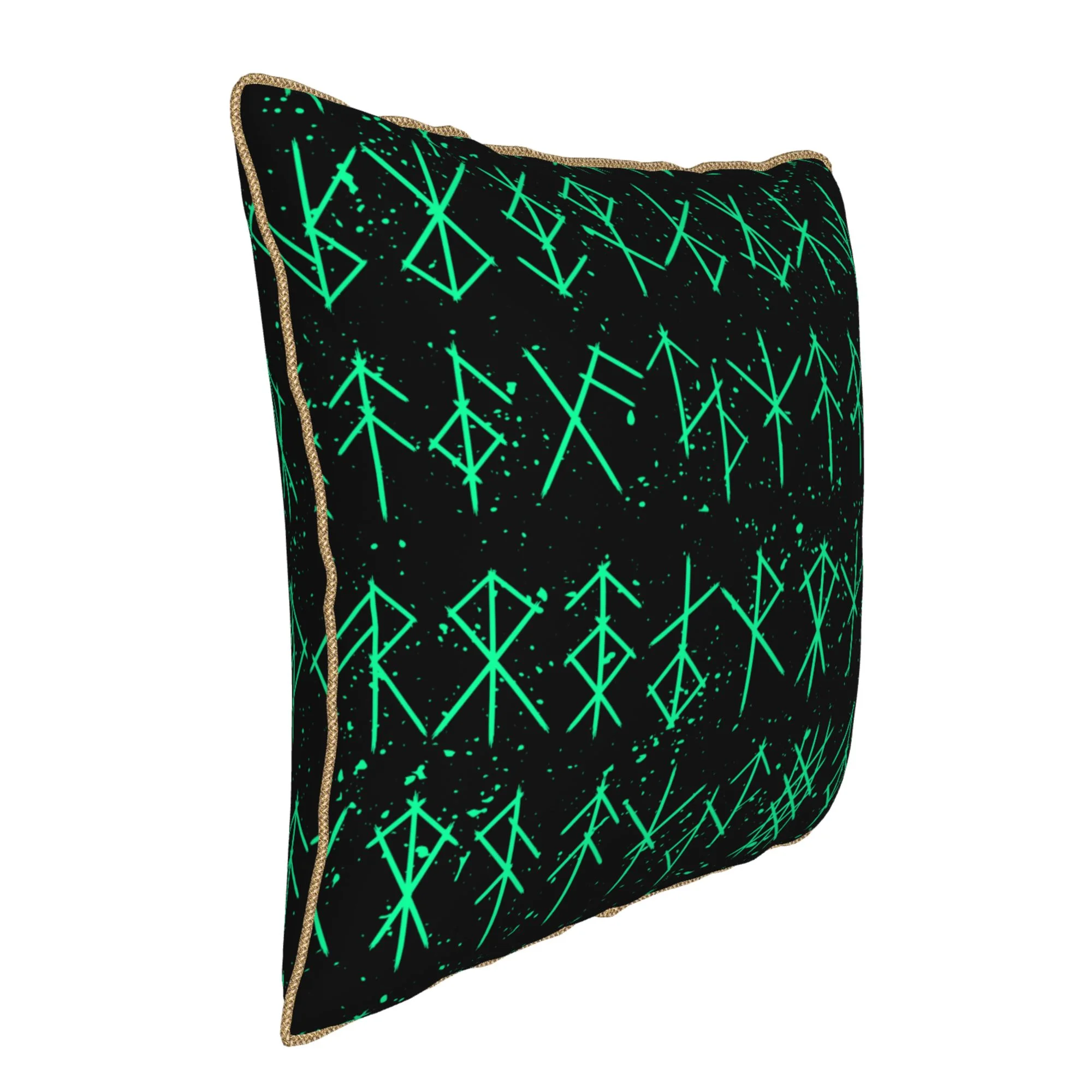 ZNDUO Nordic Viking Mystic Runes Green Throw Pillows, Throw Pillows for Couch-Indoor Decorative Pillows,16