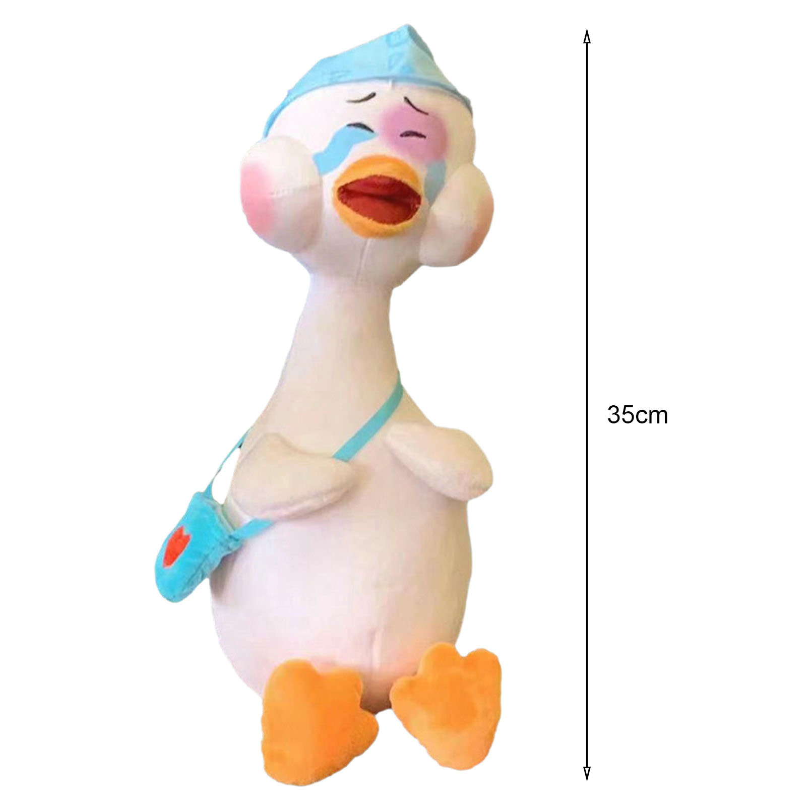 Waroomhouse Funny Duck Toy Cartoon Duck Stuffed Toy Adorable Appearance Vivid Expressions Non-deformable Plush Toy for Kids Adults Sofa Ornament Home Decoration