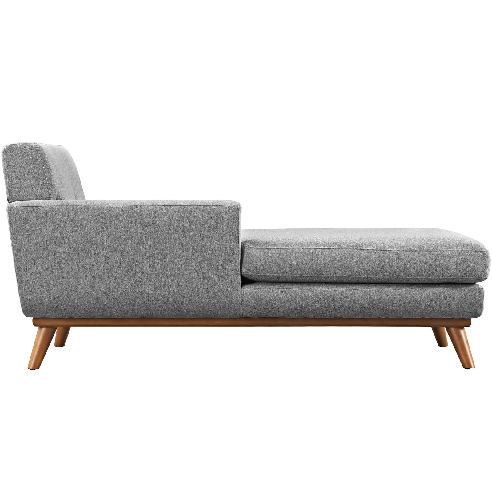 Modern Contemporary Left-Arm Chaise , Grey, Fabric
