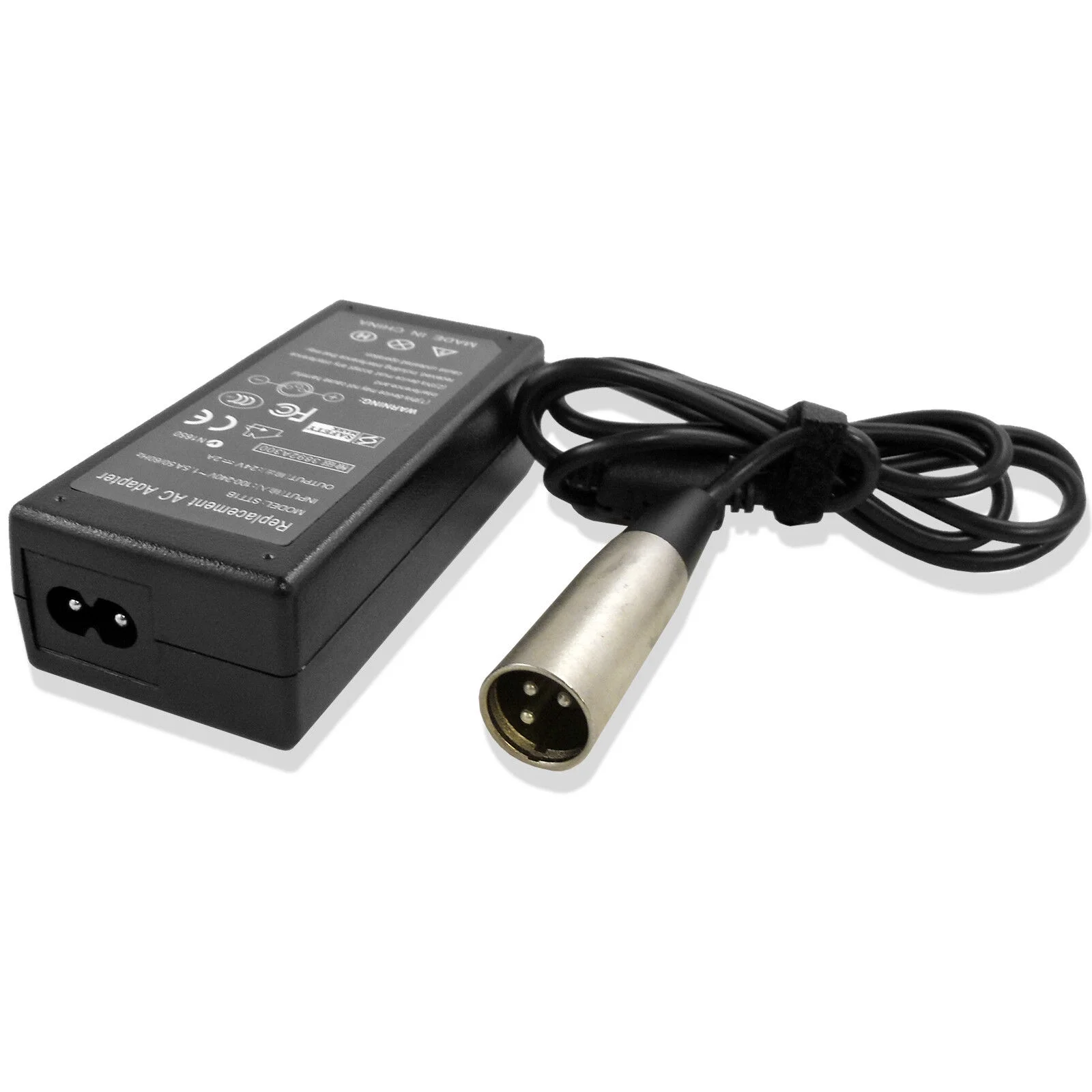 48W 24V 2A Electric Scooter Battery Charger For XLR AC adapter bike