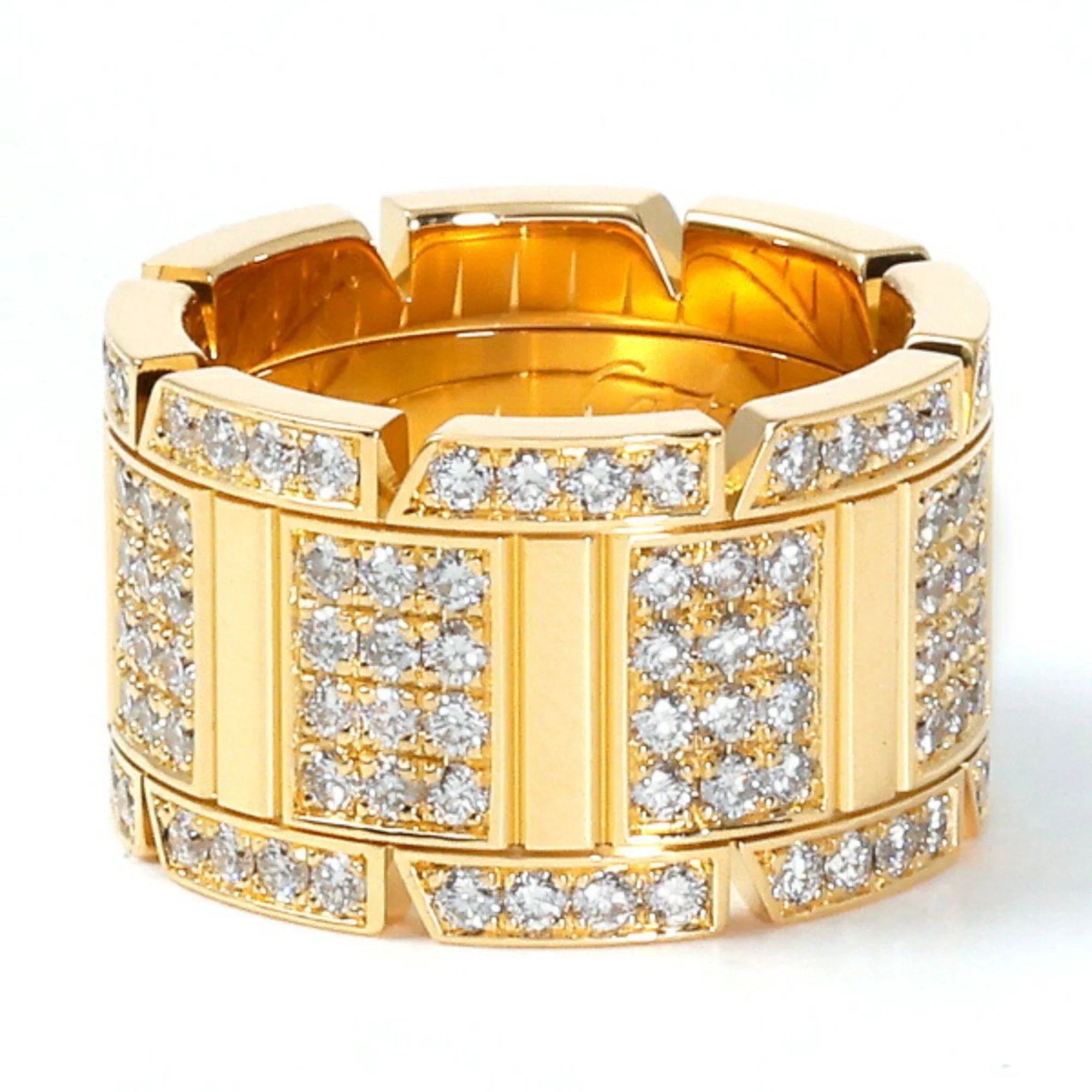 Pre-Owned Cartier Française Tank K18YG Yellow Gold Ring (Good)