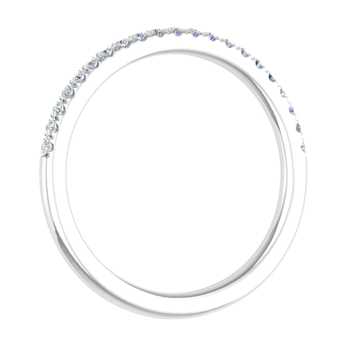 14K White Gold Half Eternity Diamond Wedding Band Ring for Women (0.15 Carat) (Ring Size 8) (I1-I2 Clarity)