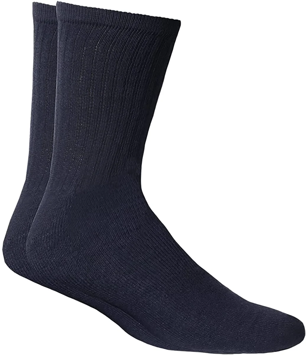 36 Pairs Navy Yacht & Smith Mens Wholesale Bulk Cotton Socks, Athletic Sport Socks Shoe Size 10-13
