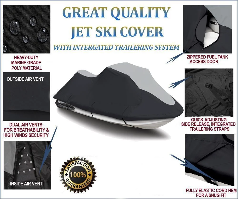 SUPER HEAVY-DUTY Jet Ski Cover Compatible for Yamaha WaveRunner XLT 800 2002 2003 2004
