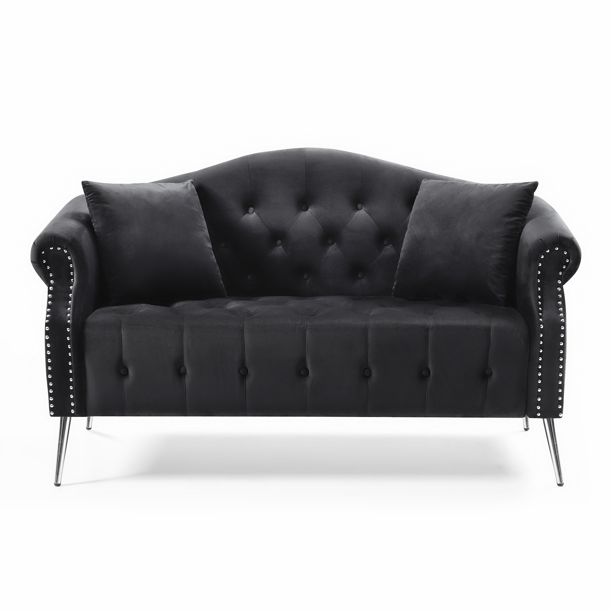 Velvet Chesterfield Loveseat - Multiple pack sizes: Package 1 - 49.61*27.56*11.02 in, Package 2 - 28.35*21.65*11.02 in - Luxurious comfort with timeless elegance