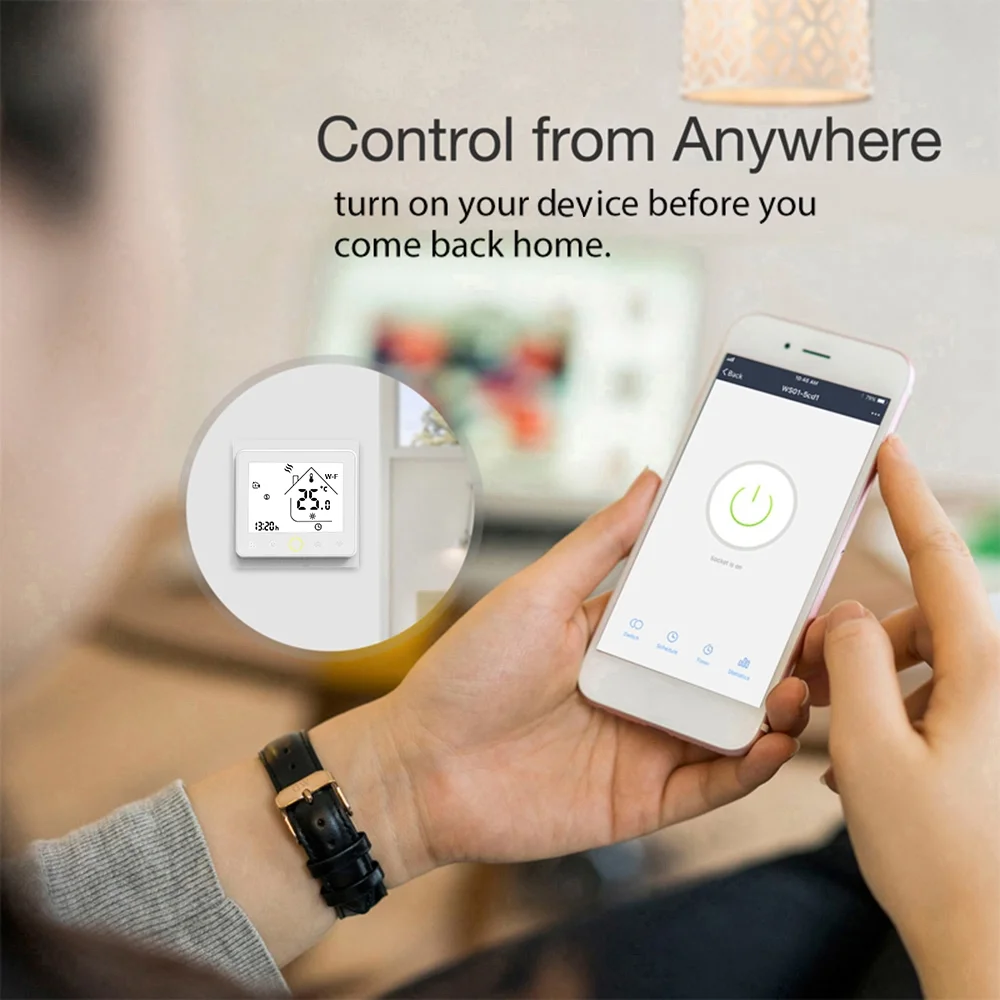 Smart Controller APP Control 5A Compatible with / Home / Gas Boiler Thermostats for Home -- White