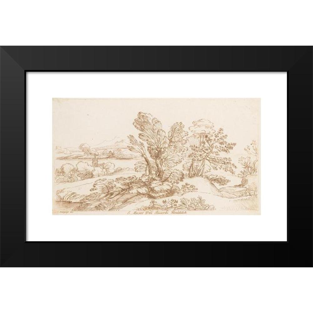 George Knapton 14x10 Black Modern Framed Museum Art Print Titled - Pastoral Scene 3 (1740)