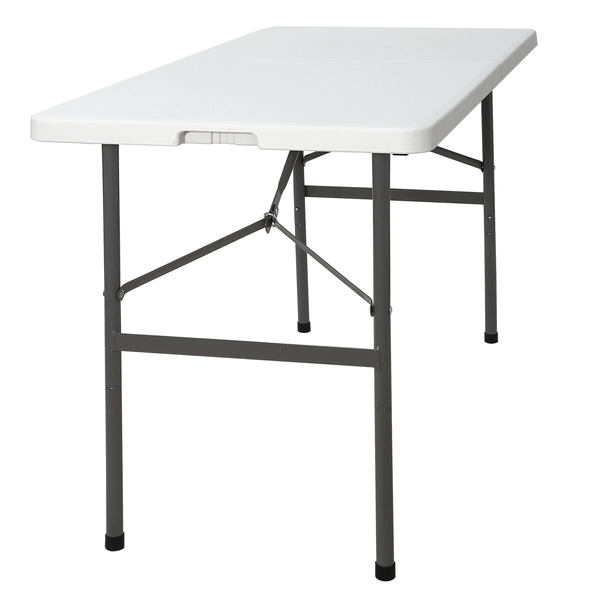 HomGarden 4FTx2FT Plastic Folding Table 300lbs Portable Card Picnic Camping Utility Table White