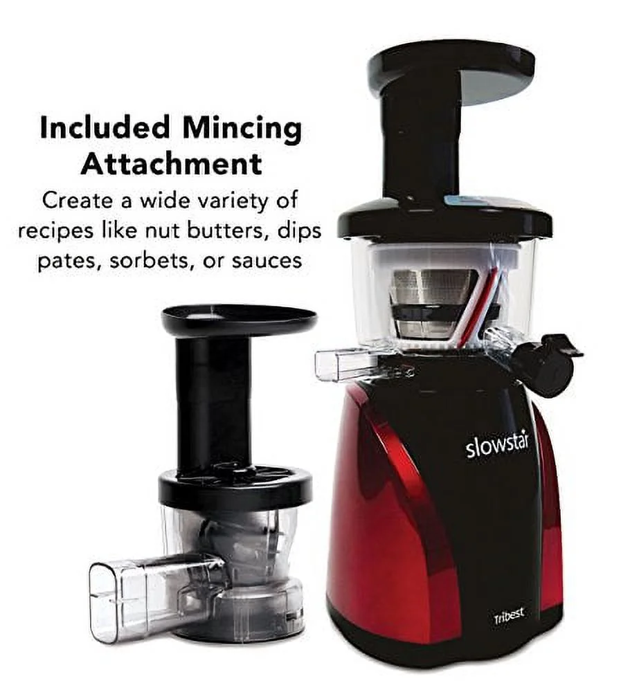 tribest sw-2000 slowstar, vertical slow juicer and mincer, cold press masticating juice extractor