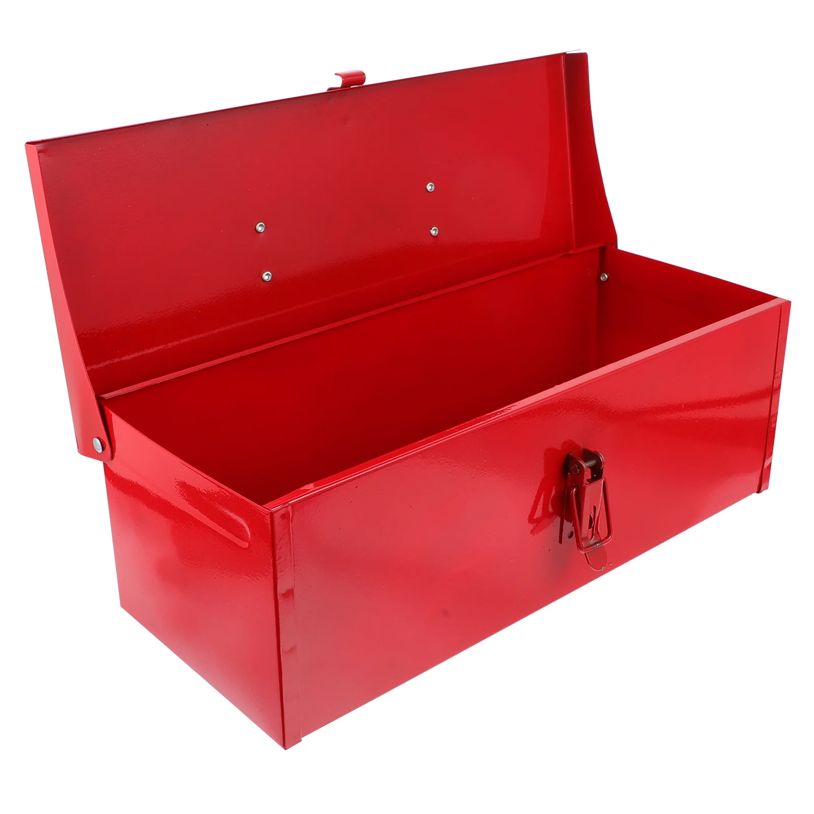 Frcolor Tool Box Metal Small Organizer Portable Hip Roof Red Toolbox Tractortruck Bed Storage Case