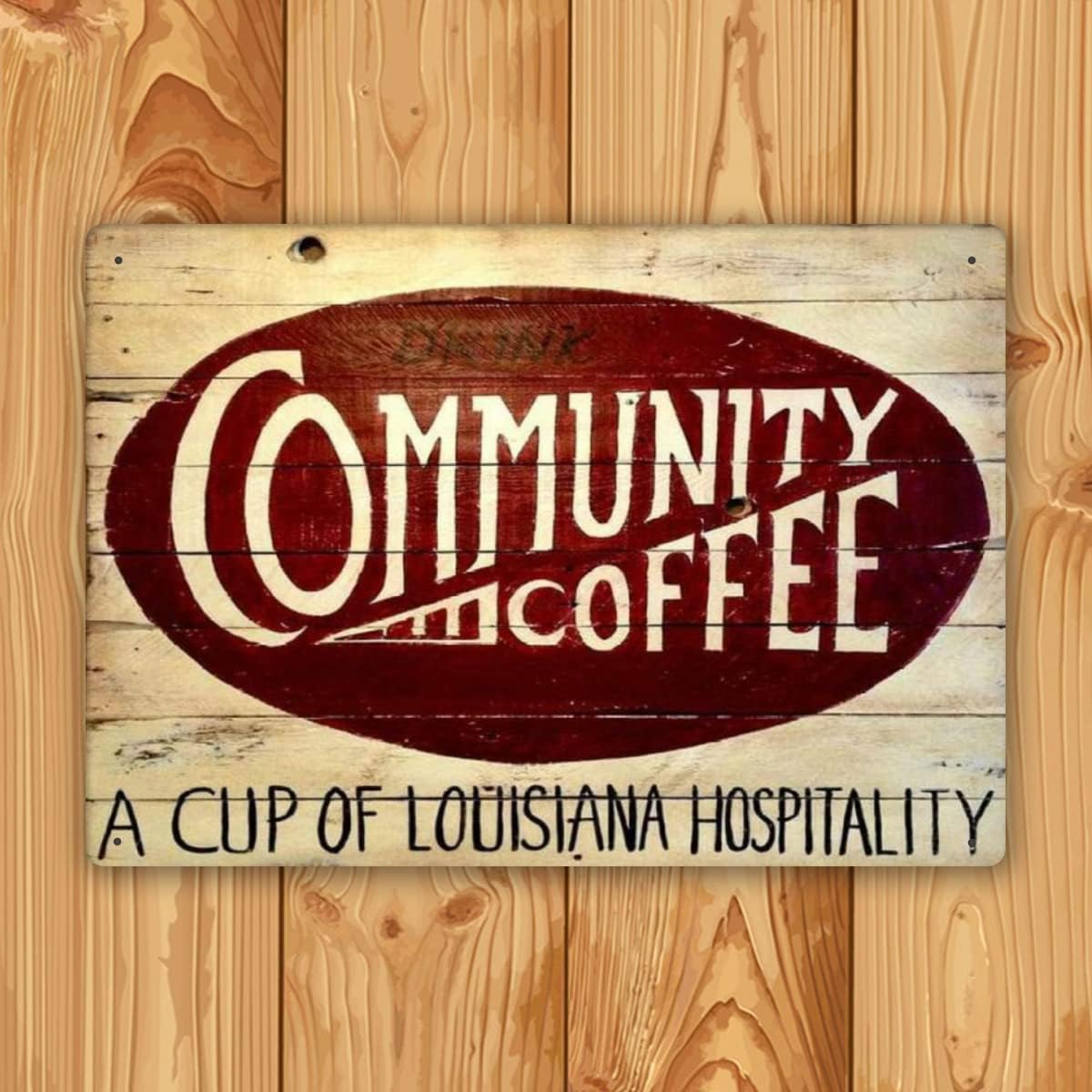 Sdmnsg-T Tin Sign Community Coffee Kitchen New Orleans Wall Decor Metal Sign Cafe Bar Home Wall Art Decoration Poster Retro 8 X 12 Inch
