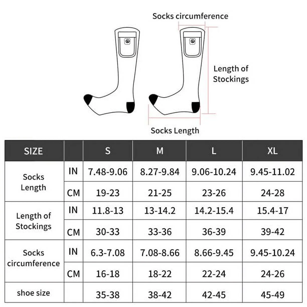SNOW DEER Heated Socks,7.4V Electric Rechargeable Battery Heating Socks Men Women for Hunting Fishing Camping Hiking Motorcyle Ski Skating Warm Socks Foot Warmer