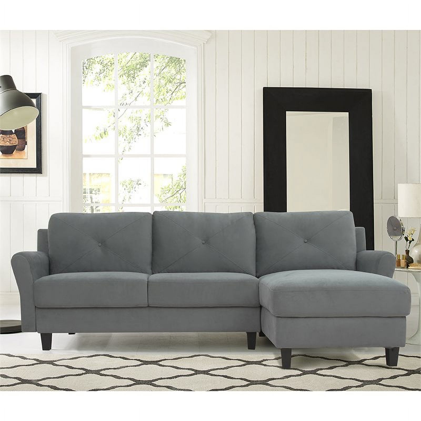 Hawthorne Collections Sectional with Rolled Arms in Gray