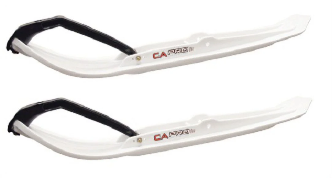 C&A Pro White MTX Snowmobile Skis w/ 6