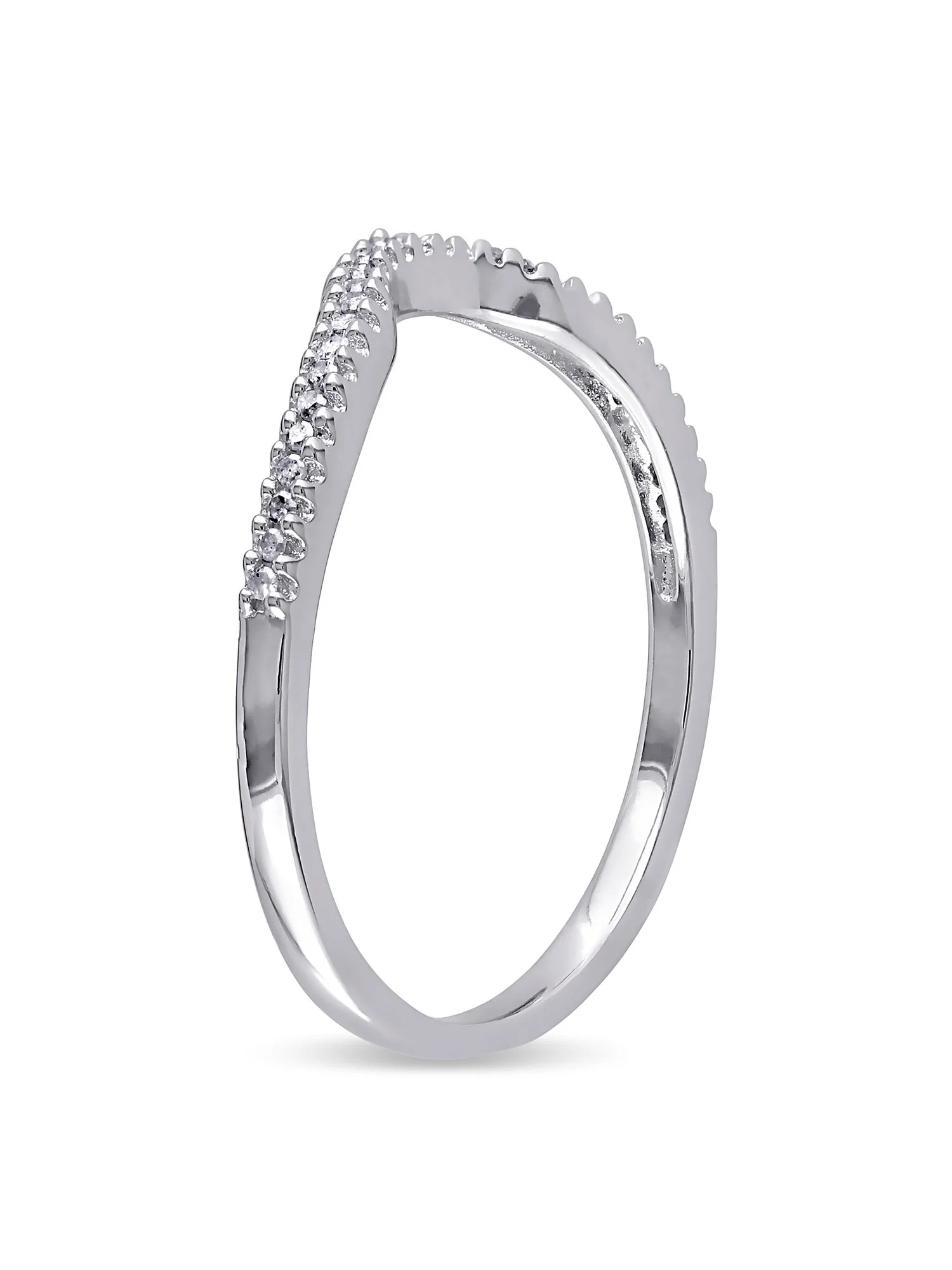 1/10 Carat T.W. Diamond Sterling Silver Semi-Eternity Wedding Band