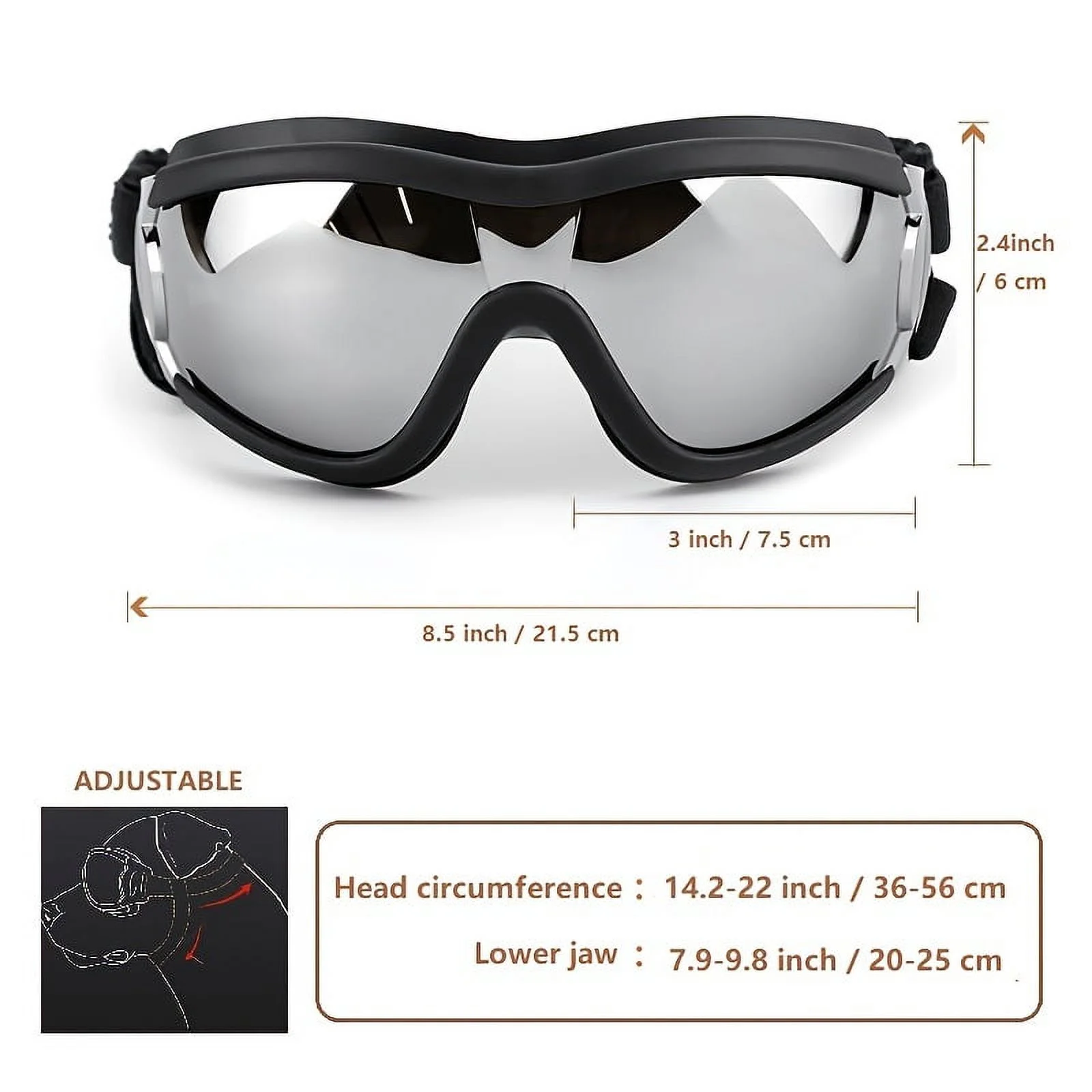 Adjustable Pet Waterproof Eye Protection Sun Glasses Ski Goggles, Pet Supplies