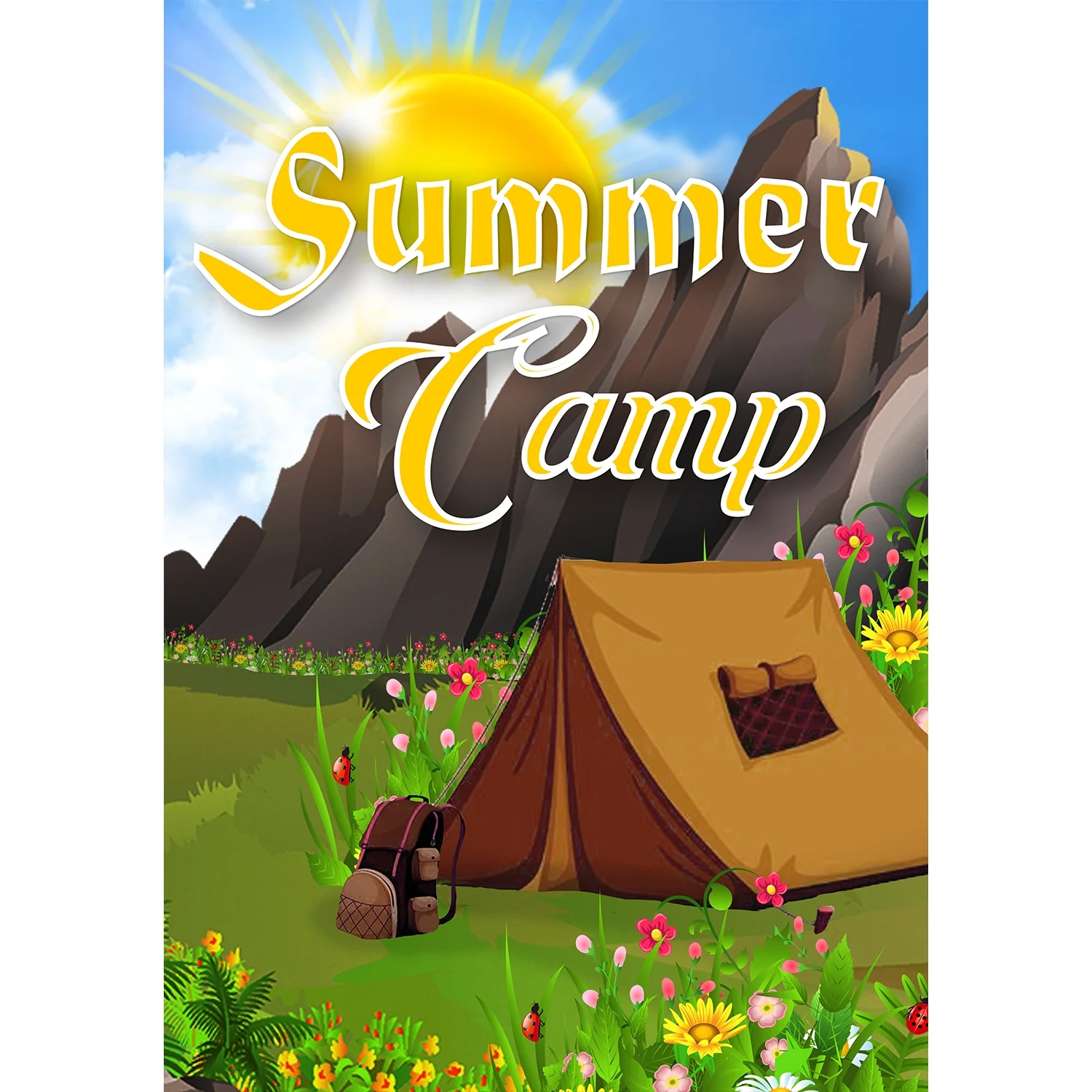 America Forever Camping House Flag Summer Camping 28 x 40 Inch Double Sided Floral Tent Camping Flags for Campers Seasonal Yard Outdoor Decorative Flag