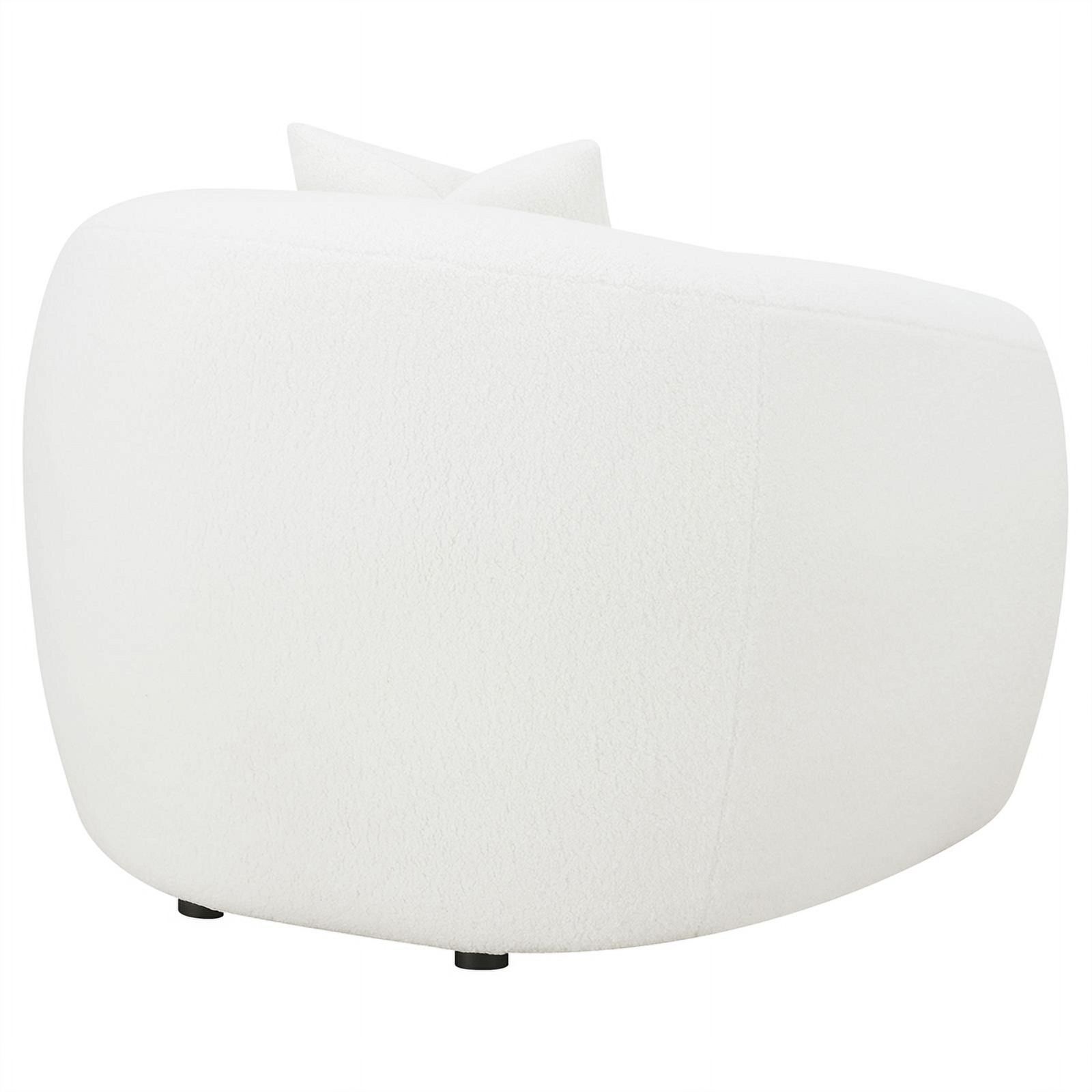 Pemberly Row Modern Fabric Upholstered Tight Back Chair White
