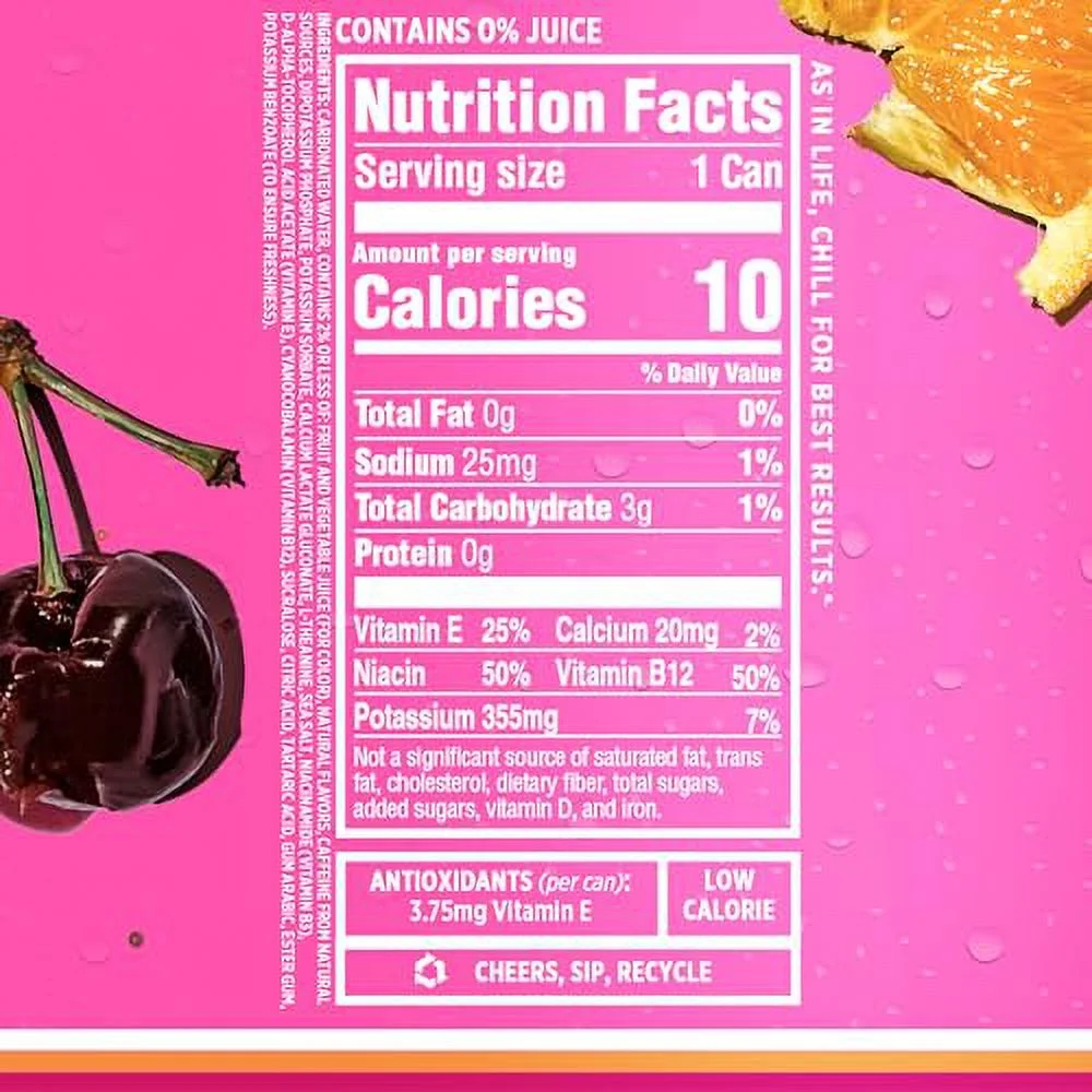 Sparkling Ice +ENERGY Power Punch Sparkling Water. Energy drinks with Vitamins & Electrolytes, Zero Sugar, 12 fl oz Cans (Pack of 12)