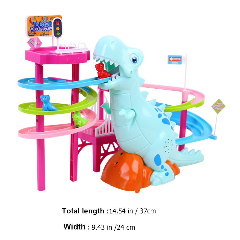 Frcolor Track Dinosaur Kids Climbing Toys Race Electric Music Stairs Animal Set Chasing Gift Playthings Game Racer Paradise