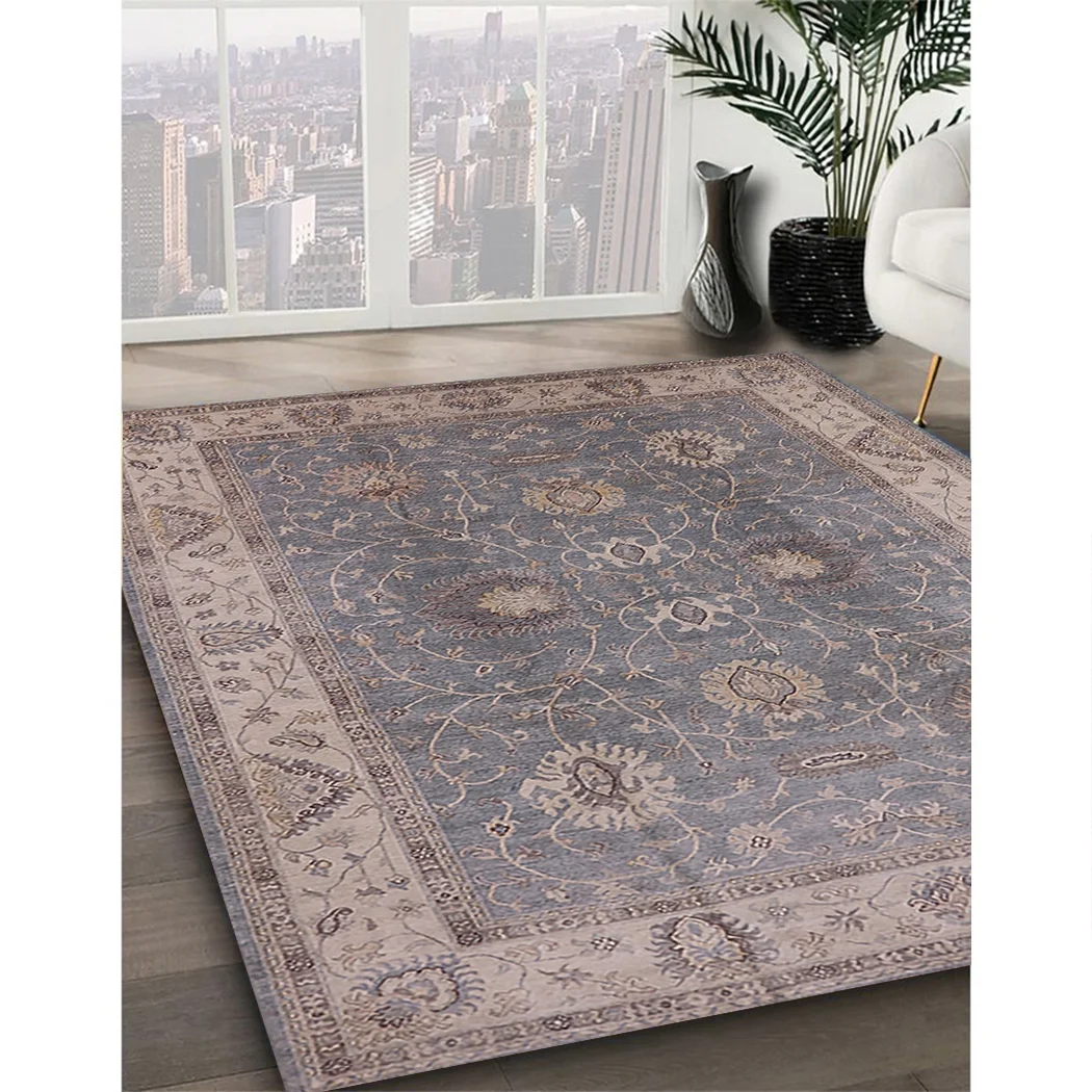 Ahgly Company Indoor Square Mid-Century Modern Sandstone Brown Oriental Area Rugs, 3' Square