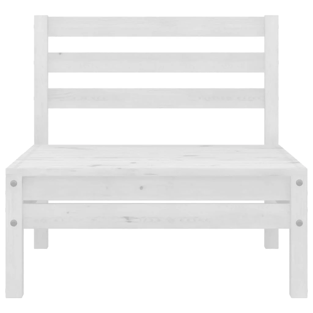 Aibecy Patio Middle Sofa White Solid Pinewood