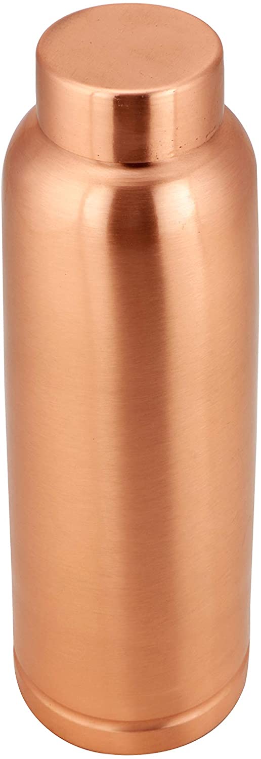 Milton Copper Water Bottle (1L) Plain Copper Bottle With Leak Proof Multipurpose Bottle For Gym, Travelling, Yoga, Ayurveda, Outdoors, Indoors 1000 ml